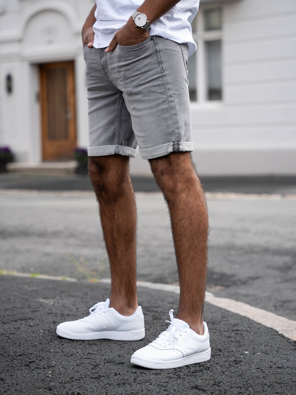 Only & Sons PLY Jog Denim Shorts Grey Denim