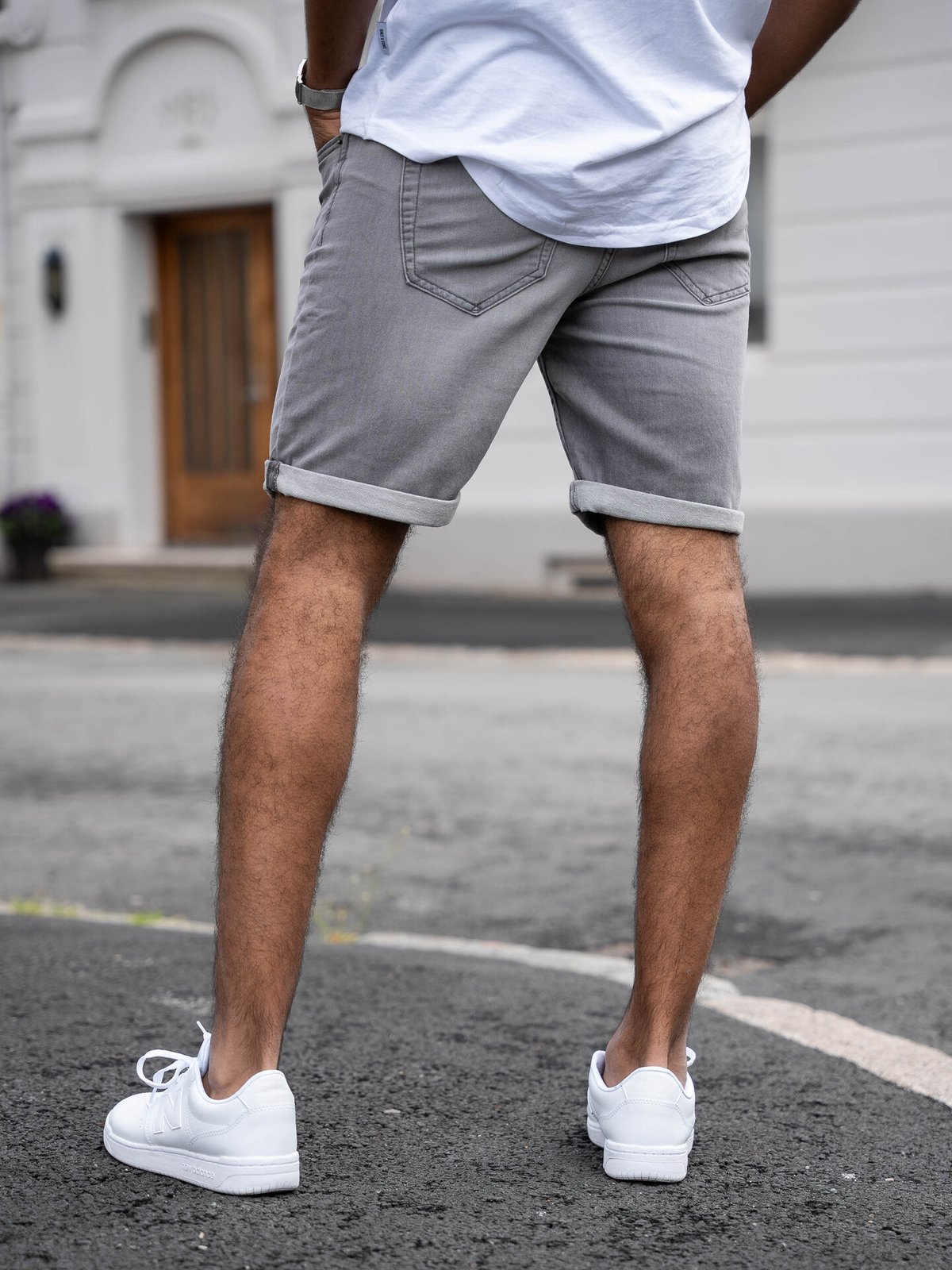 Only & Sons PLY Jog Denim Shorts Grey Denim
