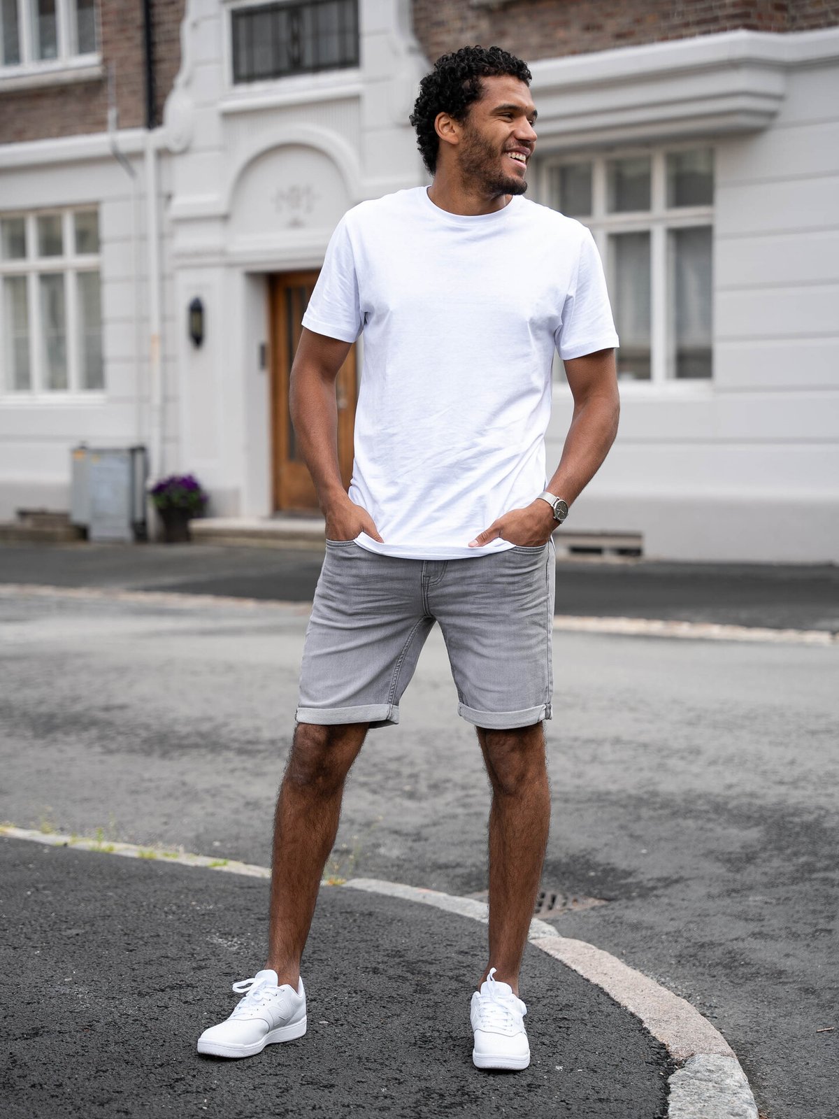Only & Sons PLY Jog Denim Shorts Grey Denim