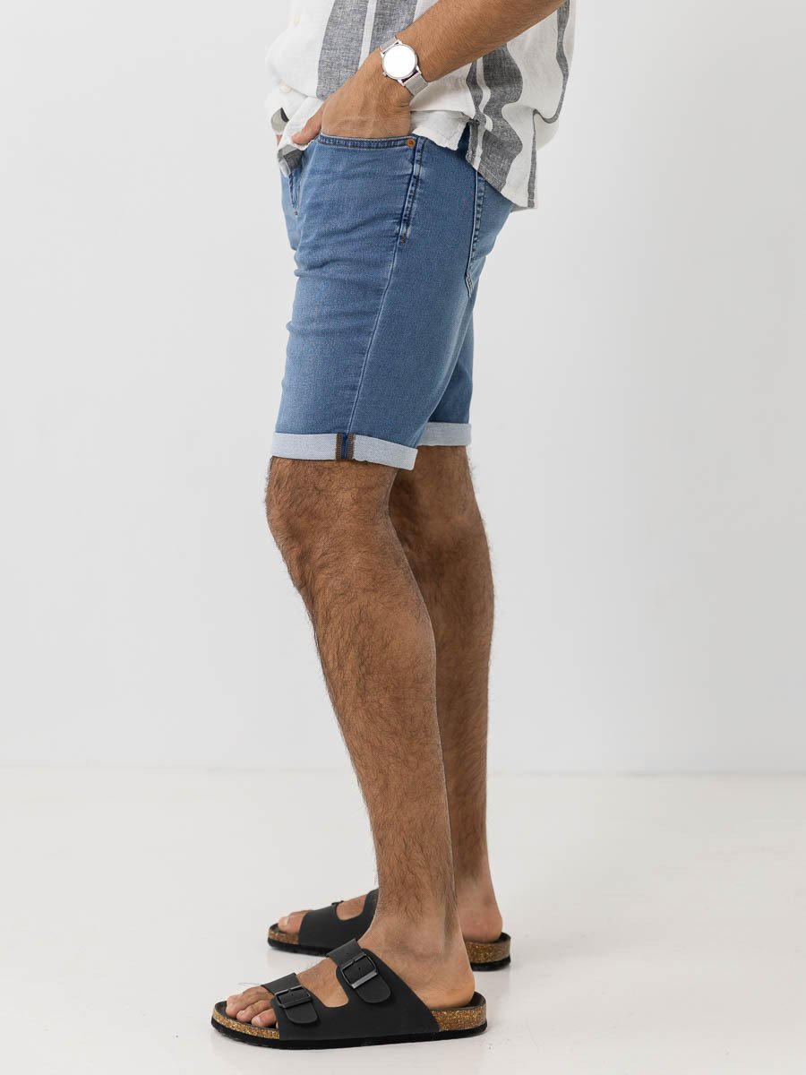 Only & Sons PLY Jog Denim Shorts Blue Denim