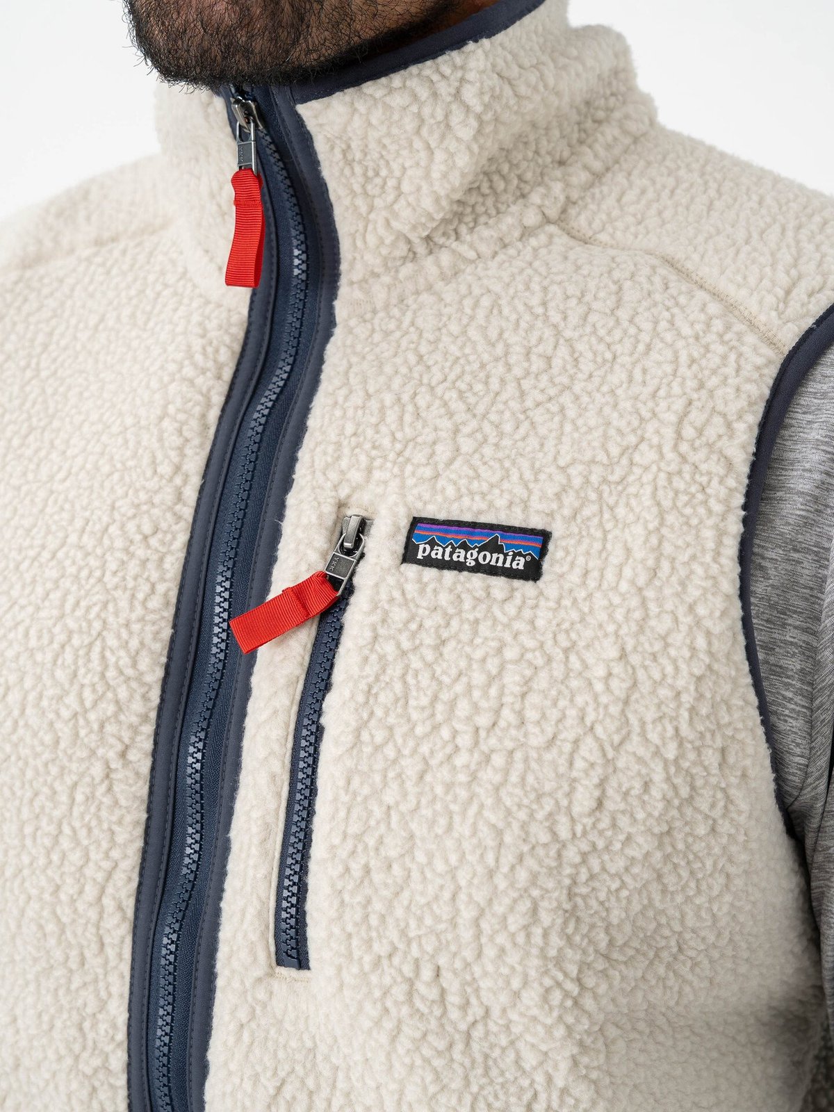 Patagonia Retro Pile Vest Pelican w/Smolder Blue