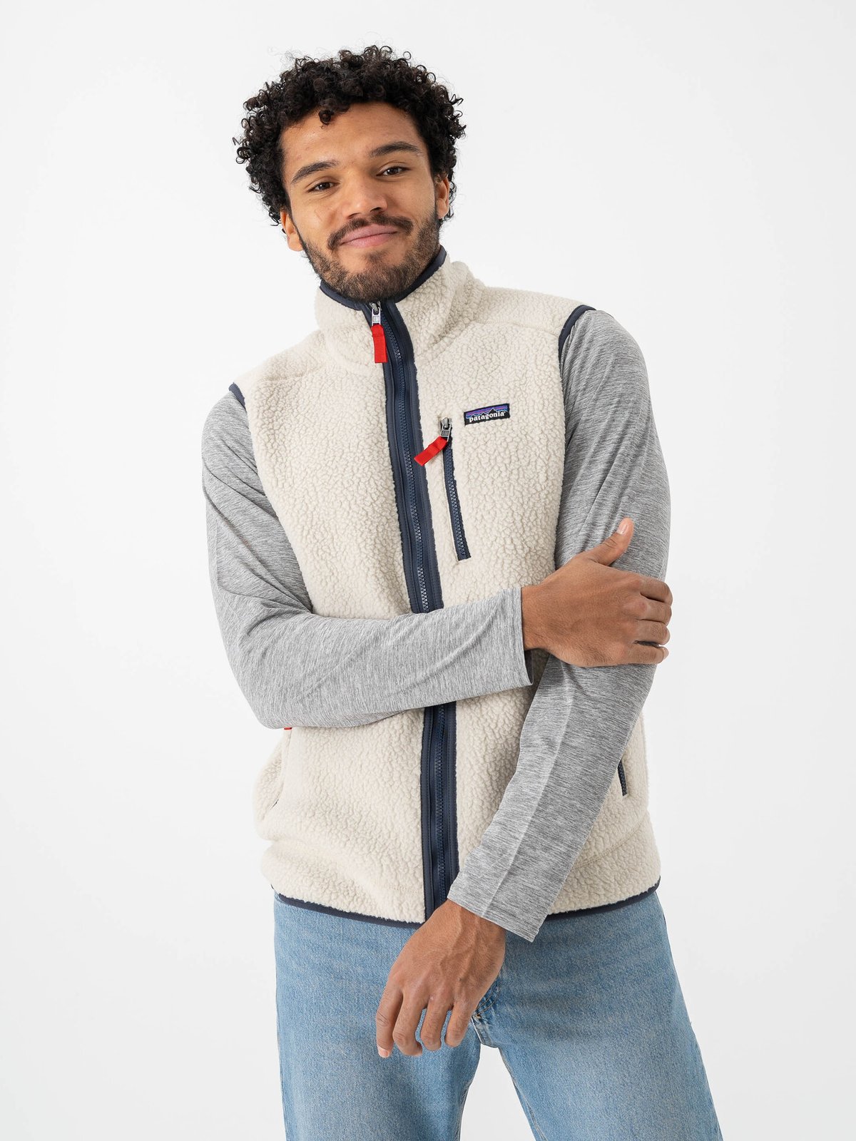 Patagonia Retro Pile Vest Pelican w/Smolder Blue