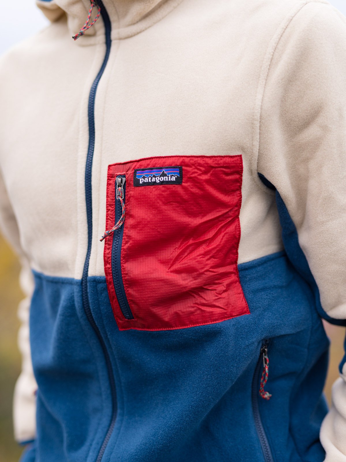 Patagonia M's Microdini Hoody Tidepool Blue w/Oar Tan