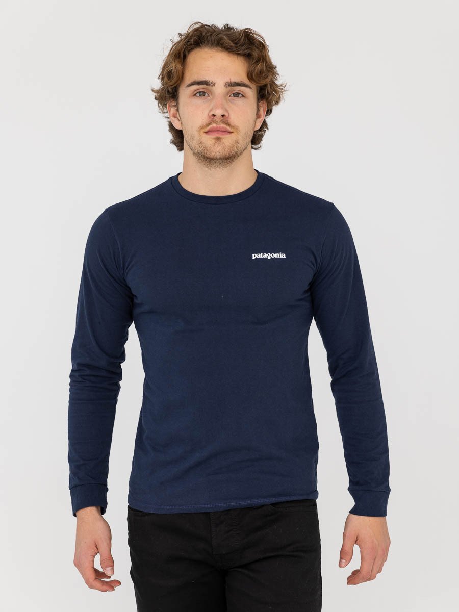 Patagonia Long Sleeve P-6 Logo Responsibili-T Classic Navy
