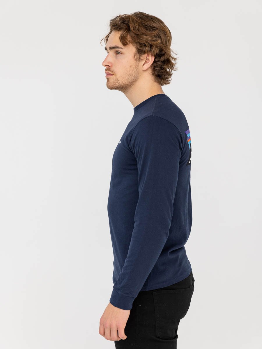 Patagonia Long Sleeve P-6 Logo Responsibili-T Classic Navy