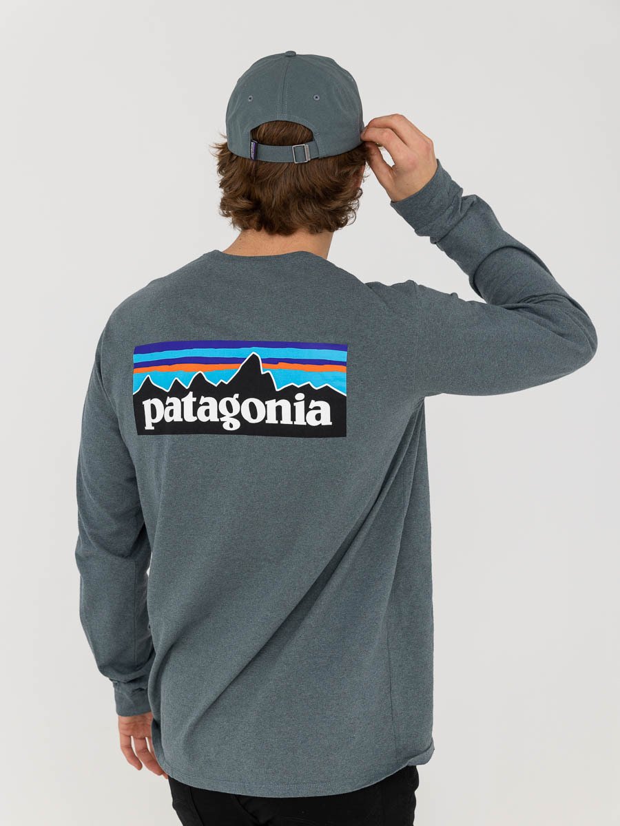 Patagonia Long Sleeve P-6 Logo Responsibili-Tee Nouveau Green