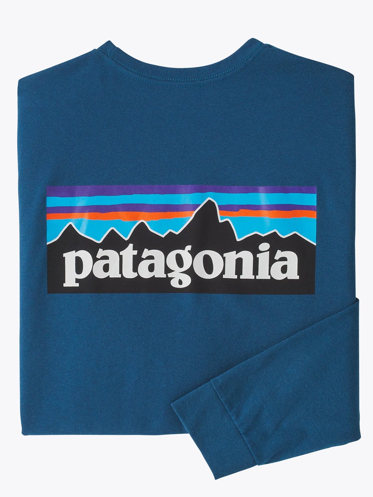 Patagonia Long Sleeve P-6 Logo Responsibili-T Wavy Blue