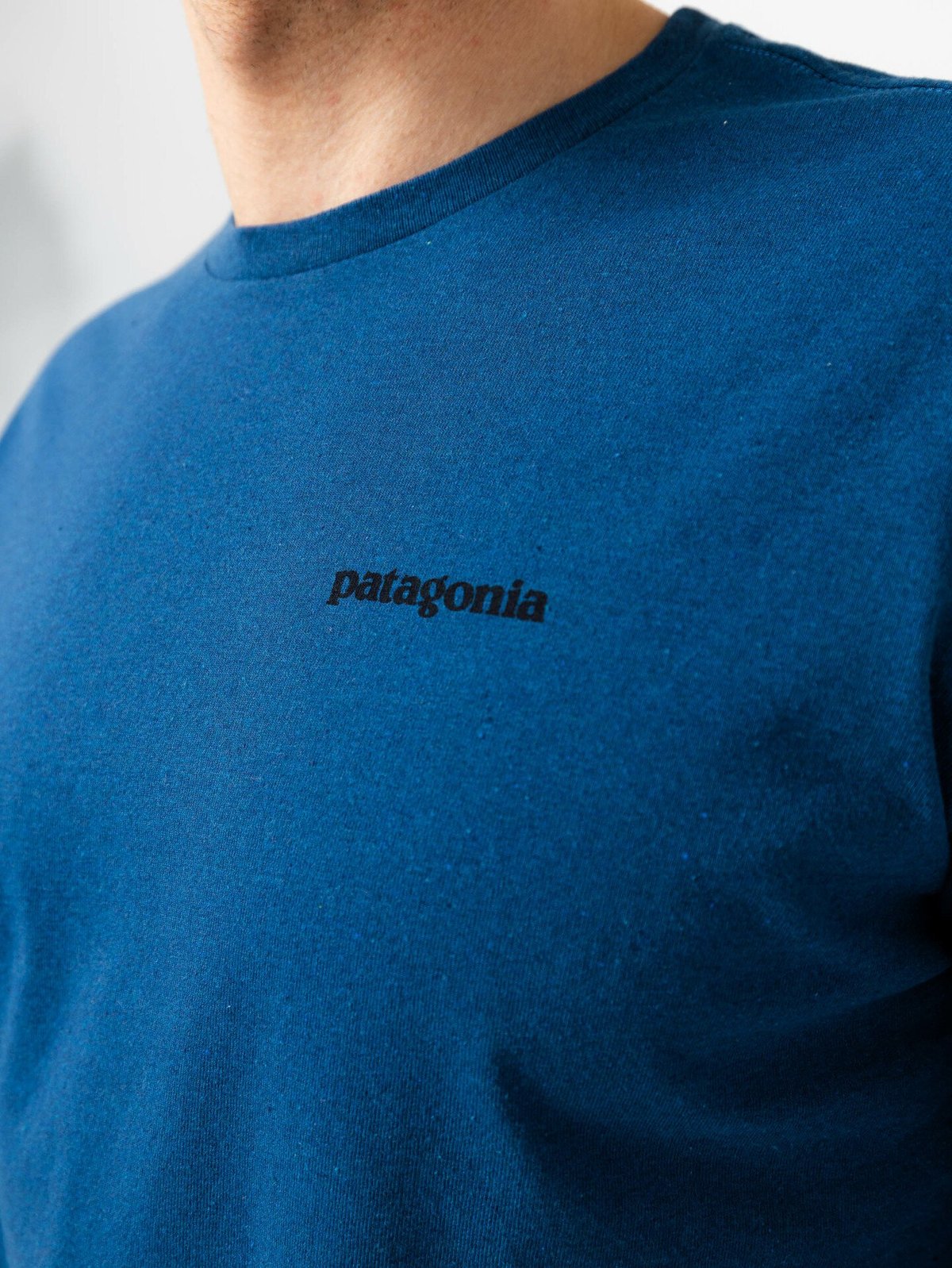 Patagonia Long Sleeve P-6 Logo Responsibili-T Wavy Blue