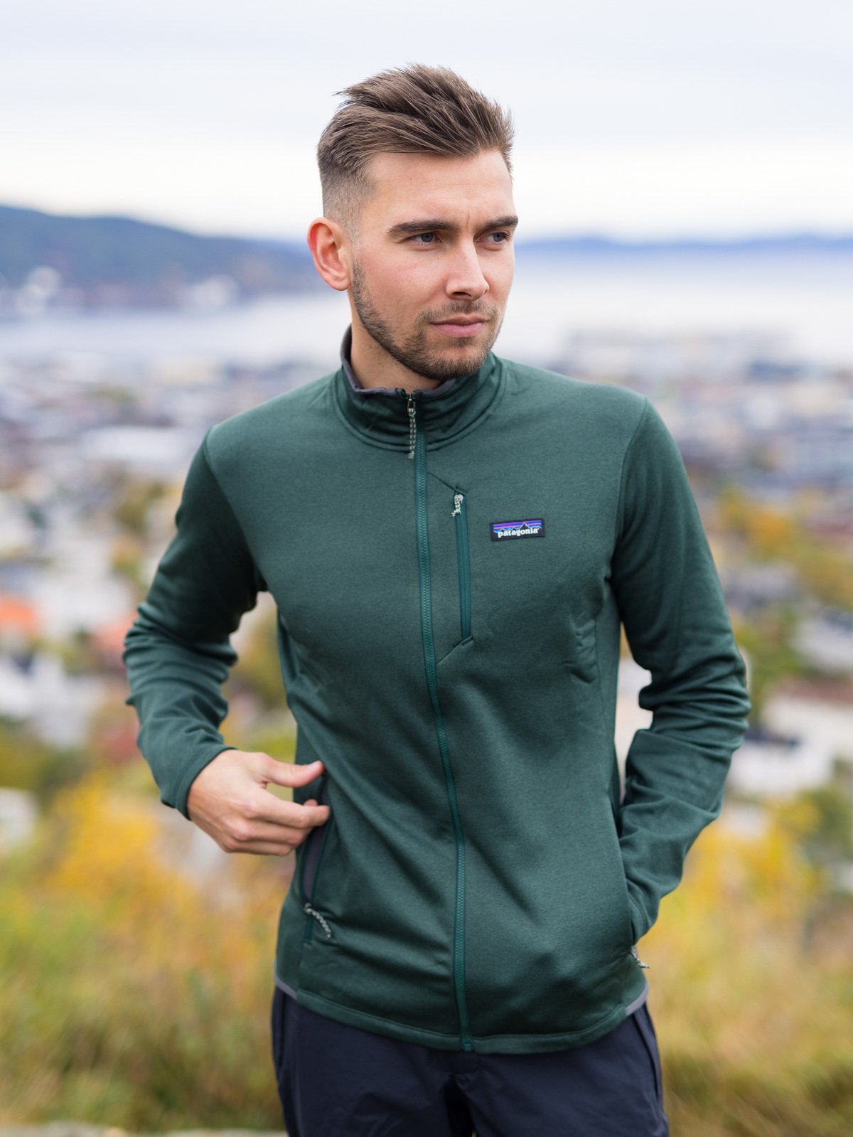Patagonia M's R1 Daily Jacket Northern Green - Pinyon Green X-Dye