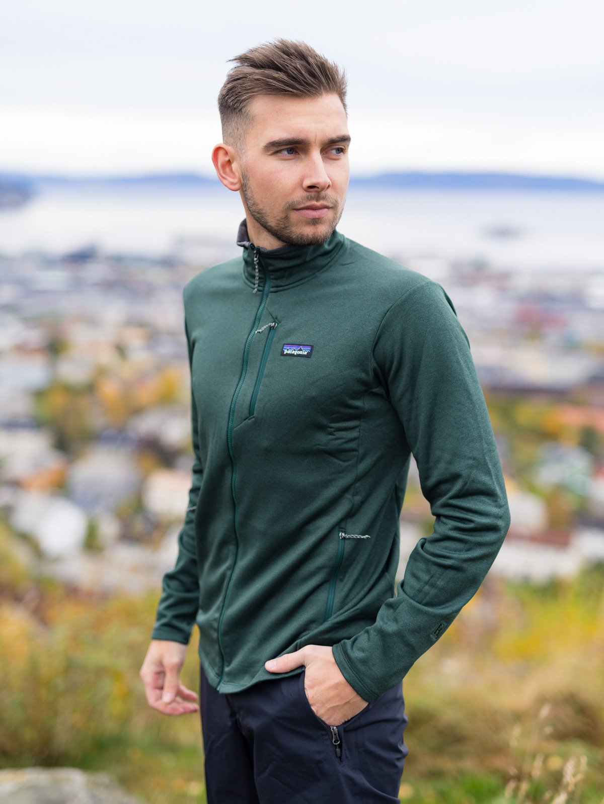 Patagonia M's R1 Daily Jacket Northern Green - Pinyon Green X-Dye