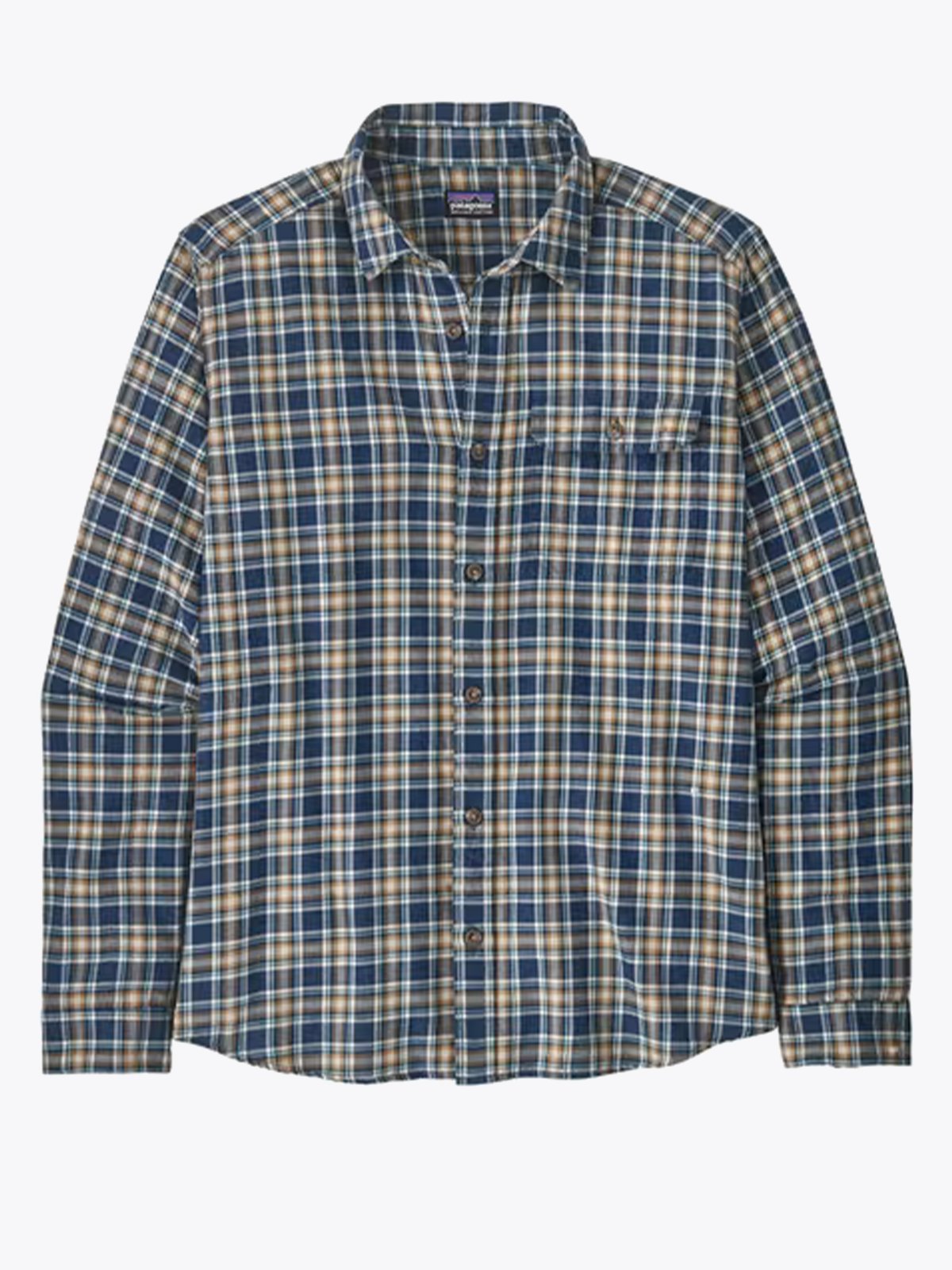 Patagonia M's CC Long Sleeve LW Fjord Flannel Shirt Squared Tidepool Blue