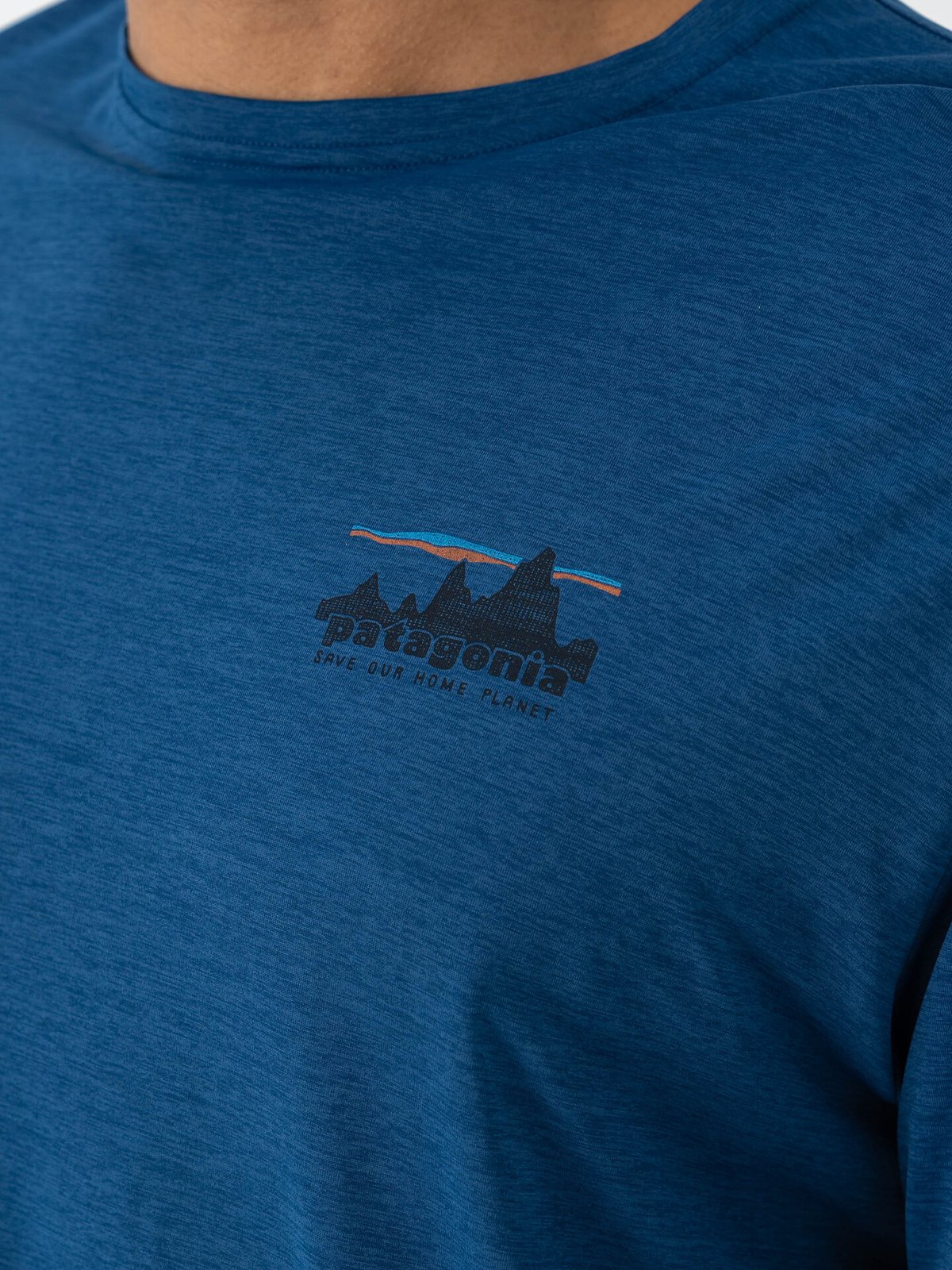 Patagonia Long Sleeve Cap Cool Daily Graphic Shirt '73 Skyline: Clement Blue X-Dye