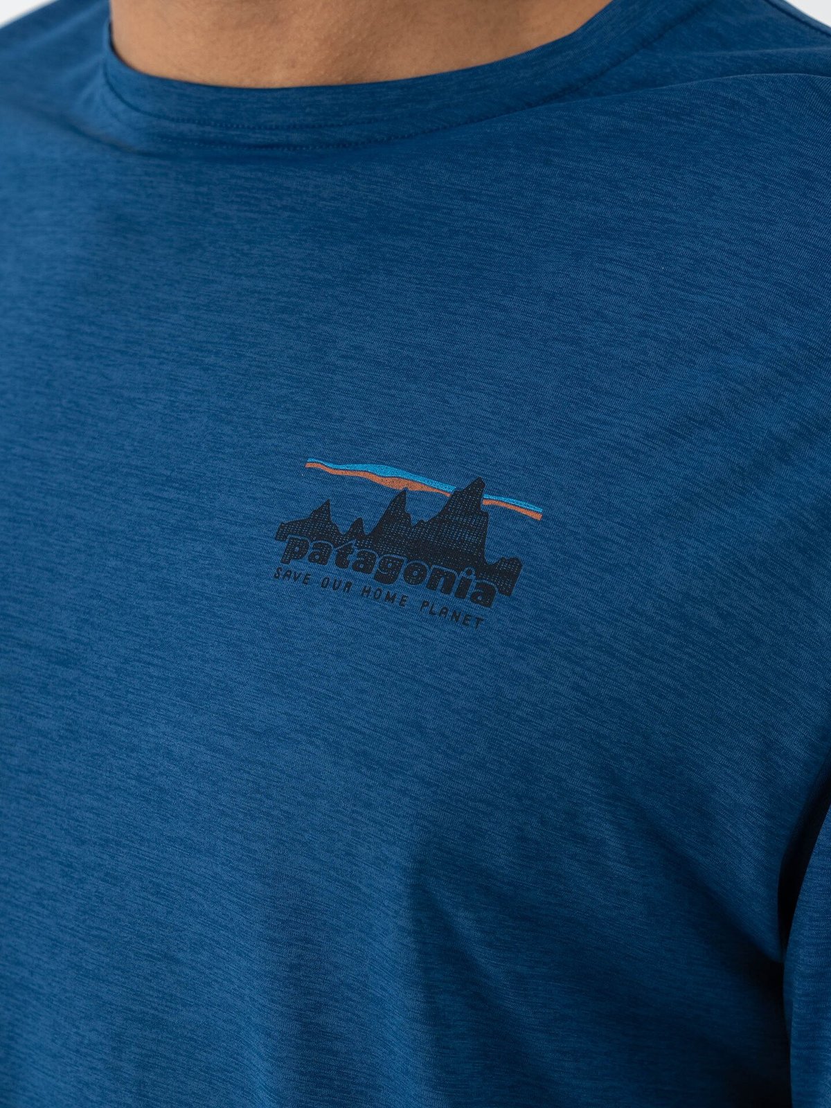 Patagonia Long Sleeve Cap Cool Daily Graphic Shirt '73 Skyline: Clement Blue X-Dye