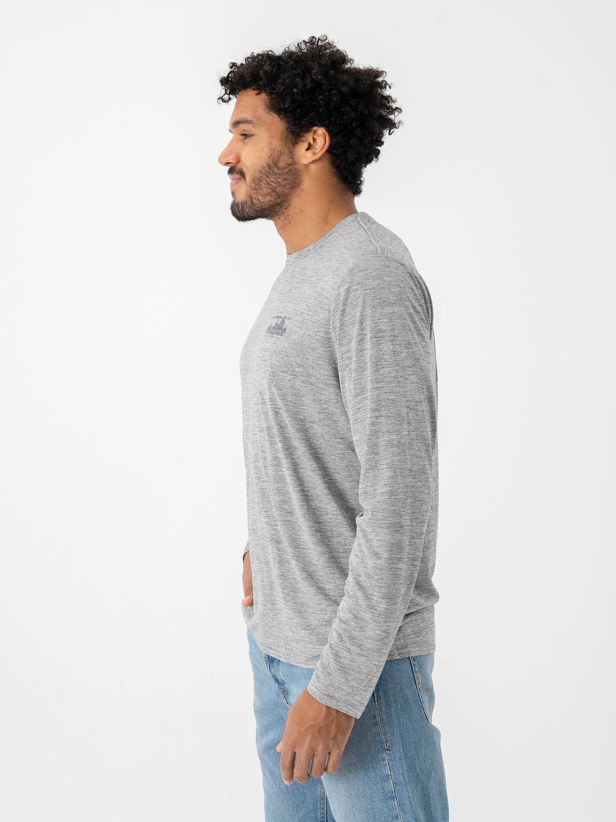 Patagonia Long Sleeve Cap Cool Daily Graphic Shirt '73 Skyline: Feather Grey