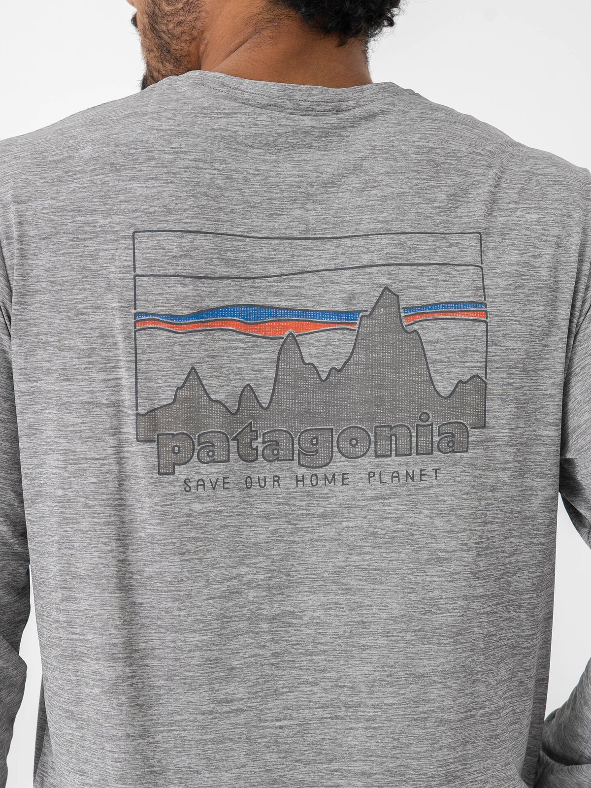 Patagonia Long Sleeve Cap Cool Daily Graphic Shirt '73 Skyline: Feather Grey