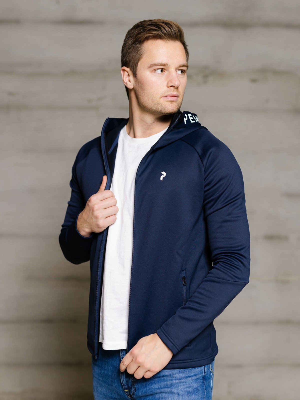 Peak Performance Rider Mid Zip Hood Blue Shadow
