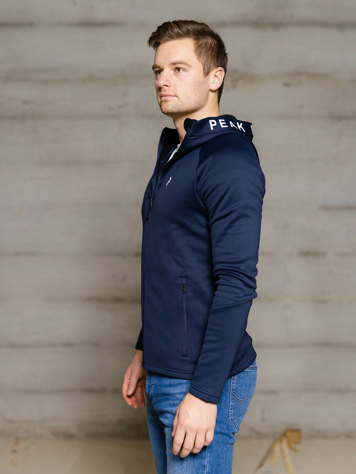 Peak Performance Rider Mid Zip Hood Blue Shadow