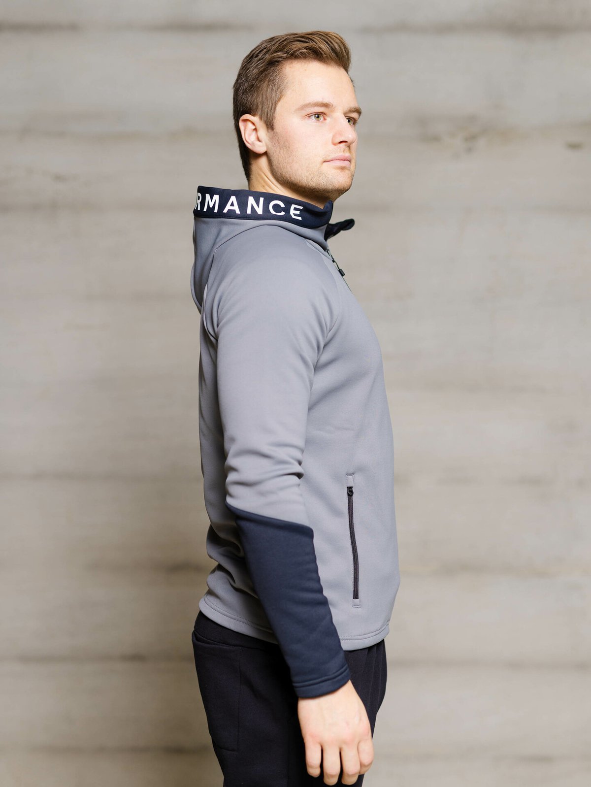 Peak Performance Rider Mid Zip Hood Melange/Black