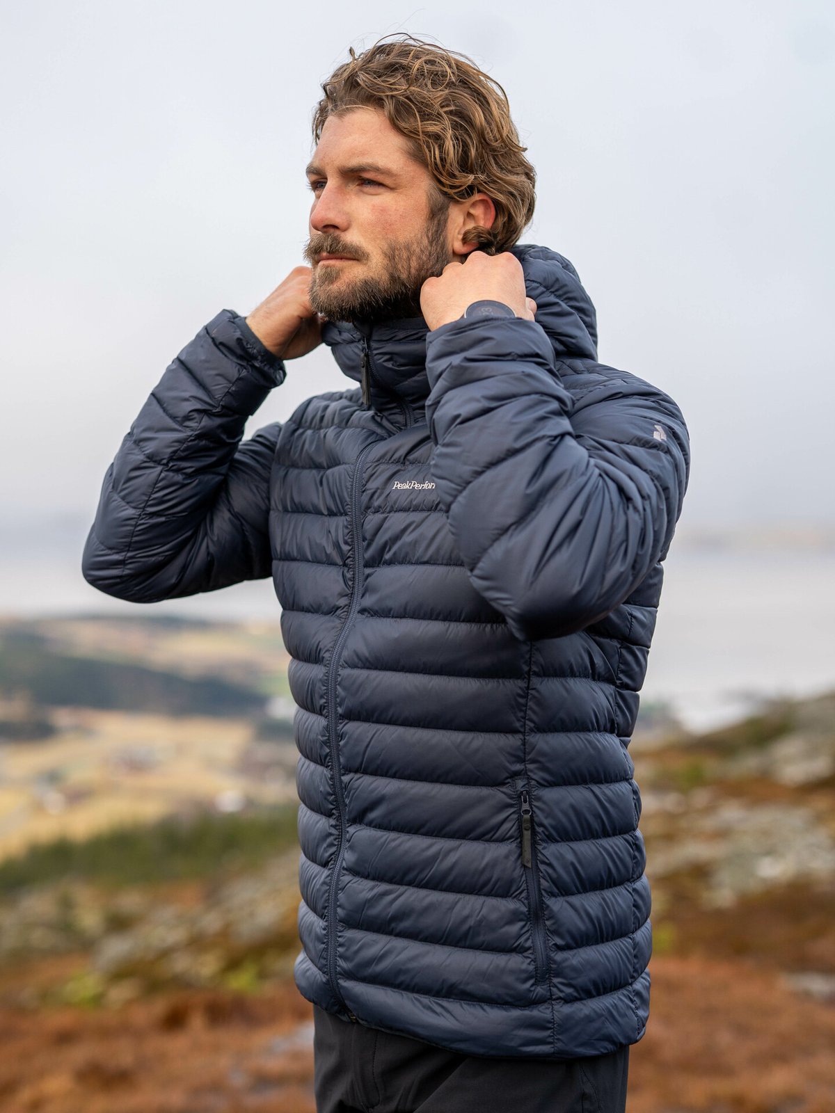 Peak Performance Down Liner Hood Jacket Blue Shadow