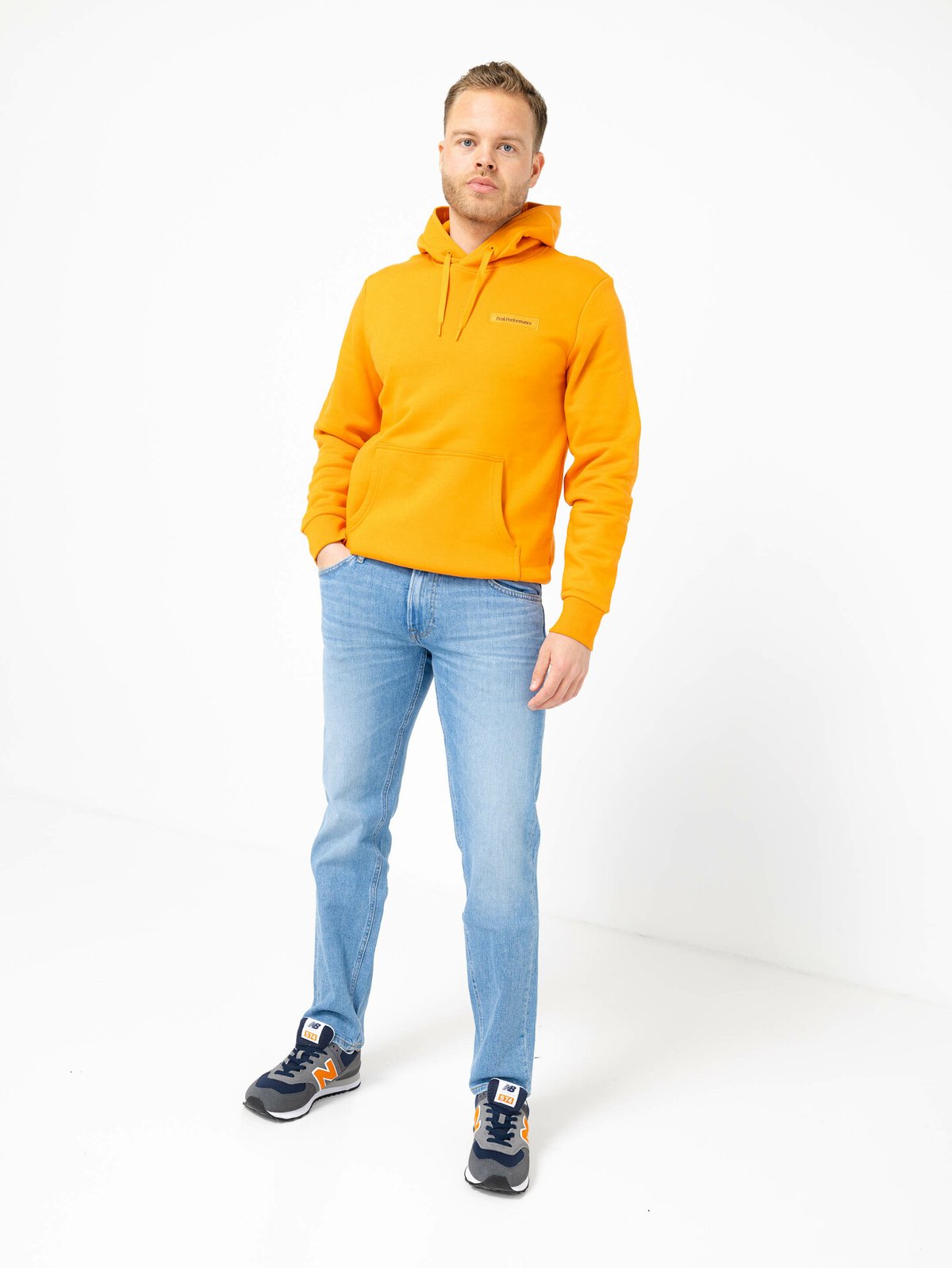 Peak Performance Logo Hood Sweatshirt Oransje