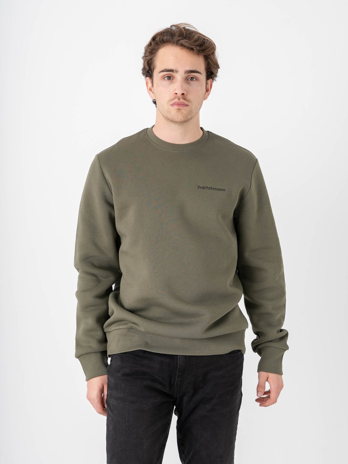 Peak Performance Original Small Logo Crew PINE NEEDLE