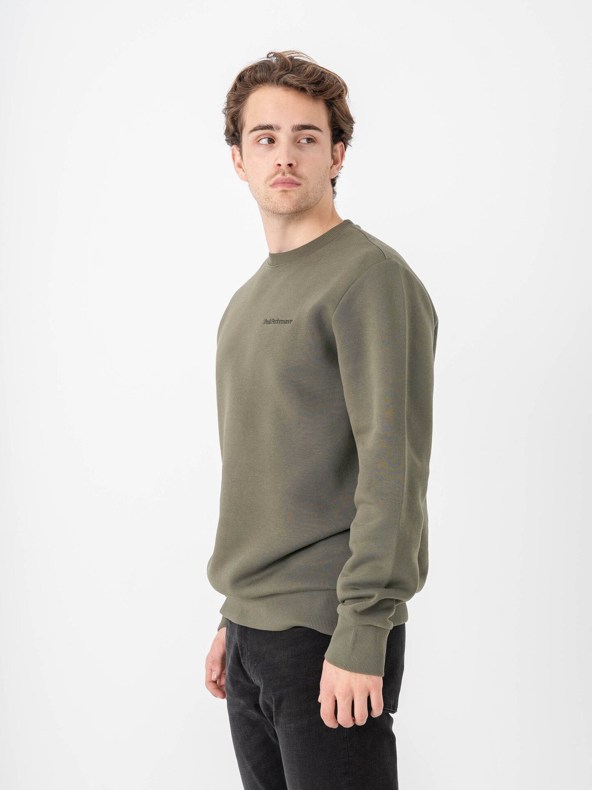 Peak Performance Original Small Logo Crew PINE NEEDLE