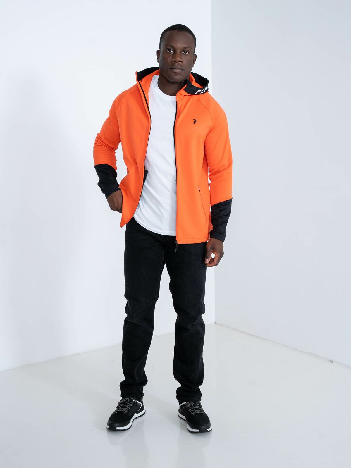 Peak Performance Rider Mid Zip Hood Orange adventure / black