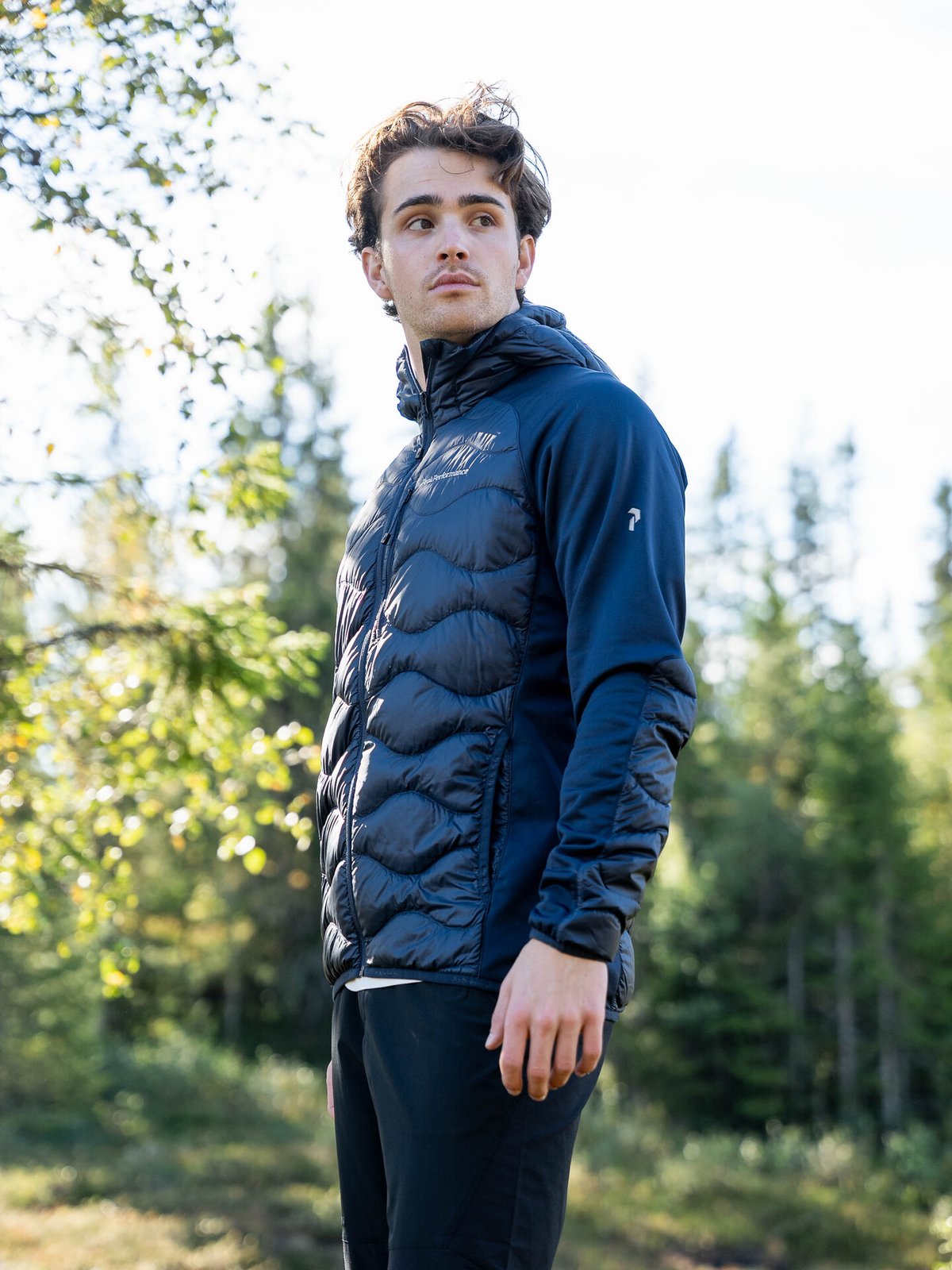 Peak Performance Helium Down Hybrid Hood Men BLUE SHADOW