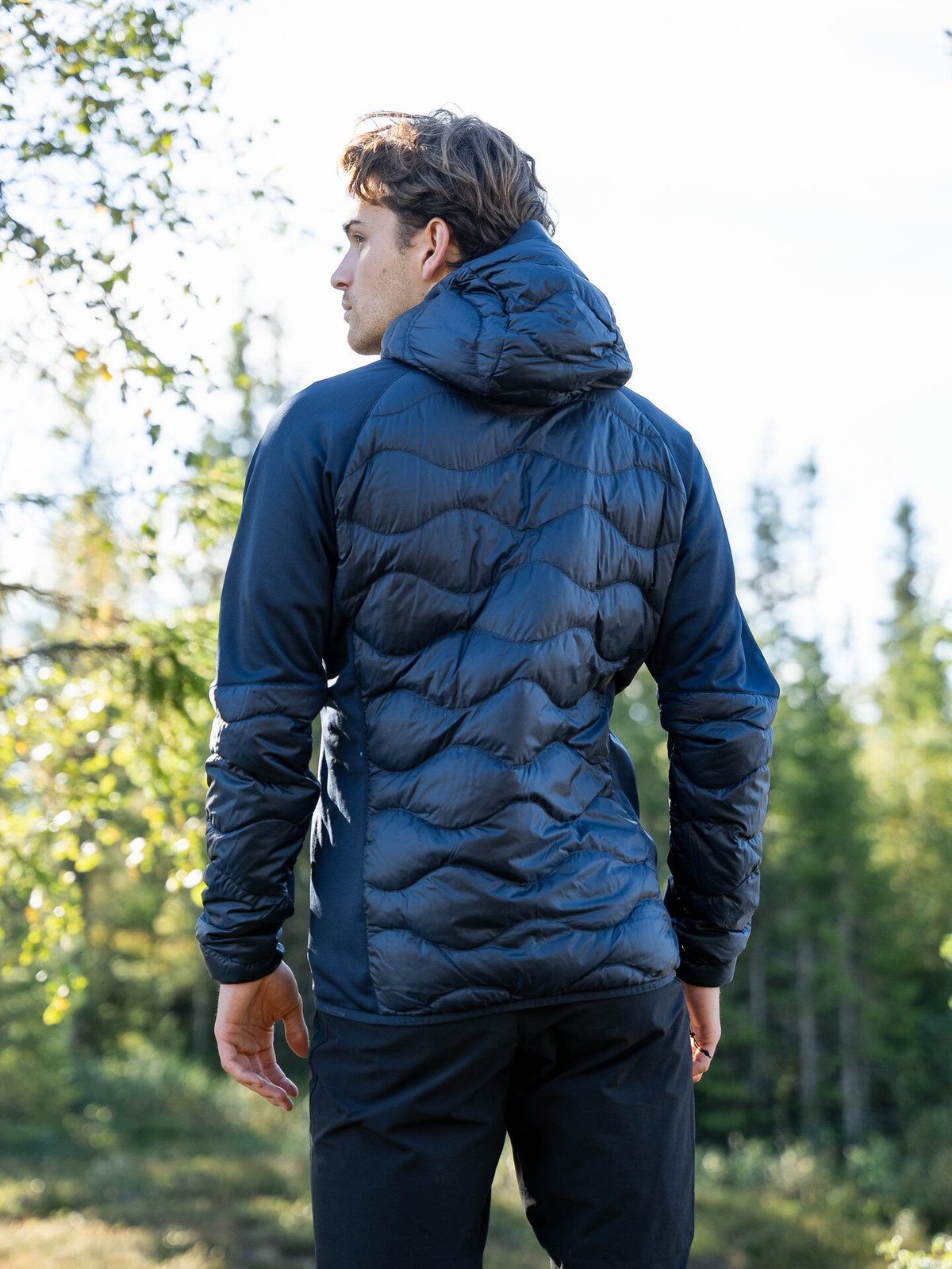 Peak Performance Helium Down Hybrid Hood Men BLUE SHADOW