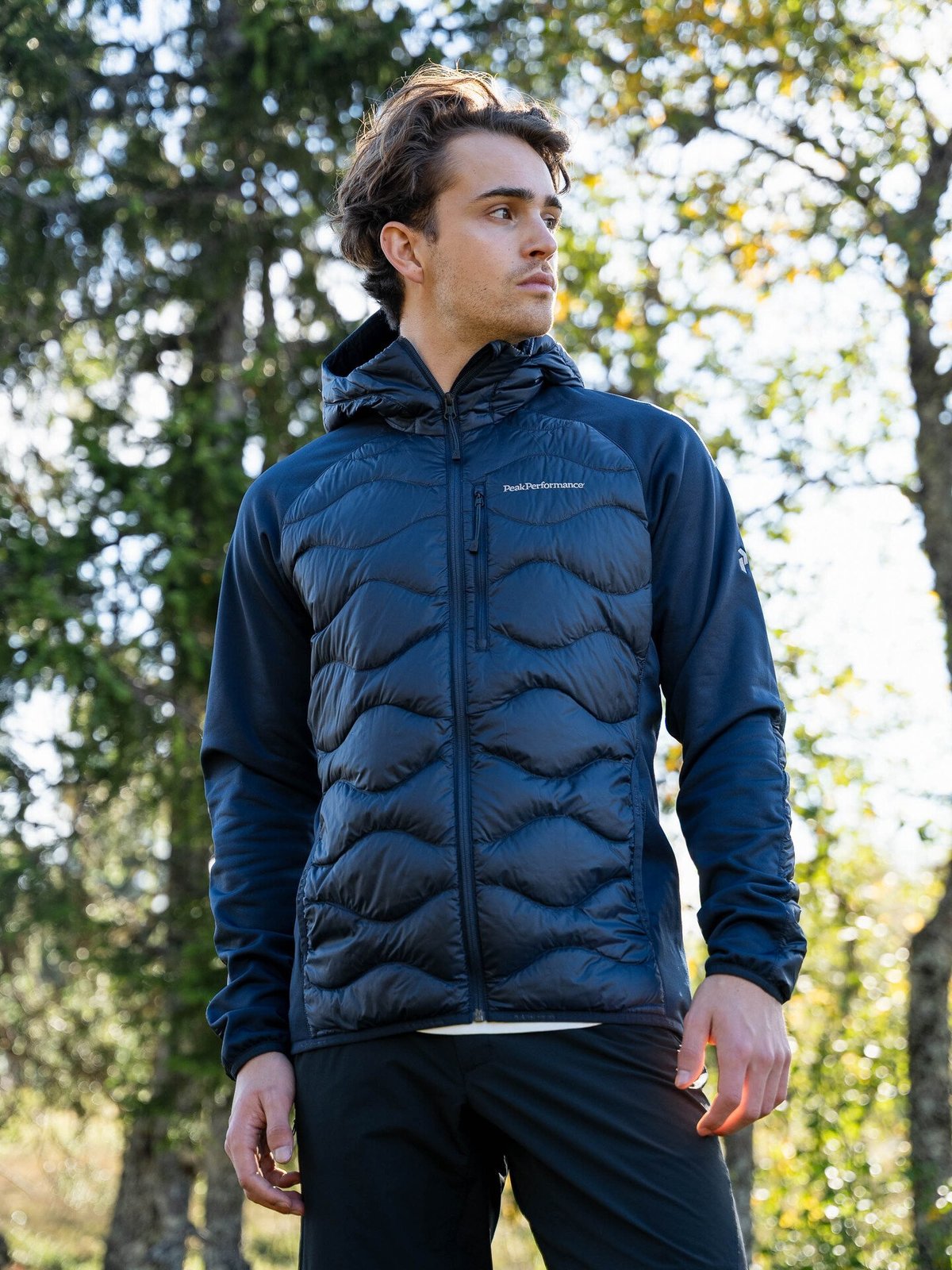 Peak Performance Helium Down Hybrid Hood Men BLUE SHADOW