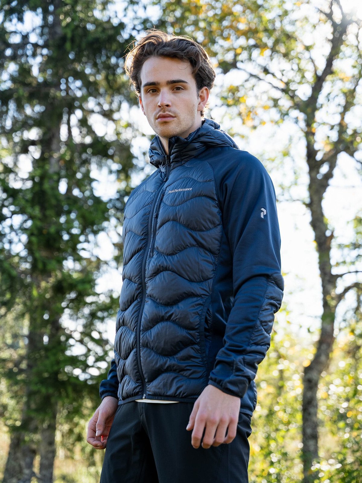 Peak Performance Helium Down Hybrid Hood Men BLUE SHADOW