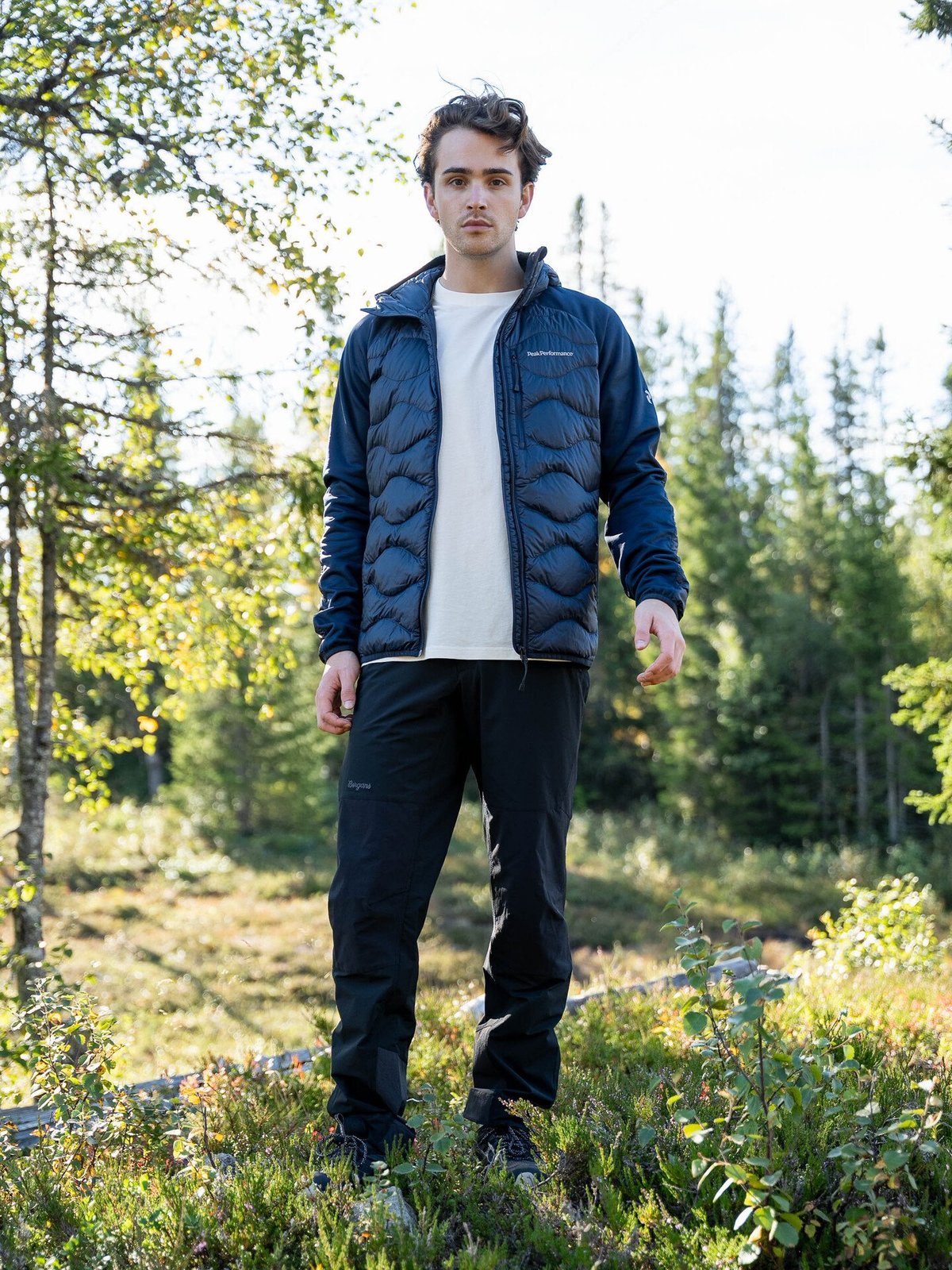 Peak Performance Helium Down Hybrid Hood Men BLUE SHADOW