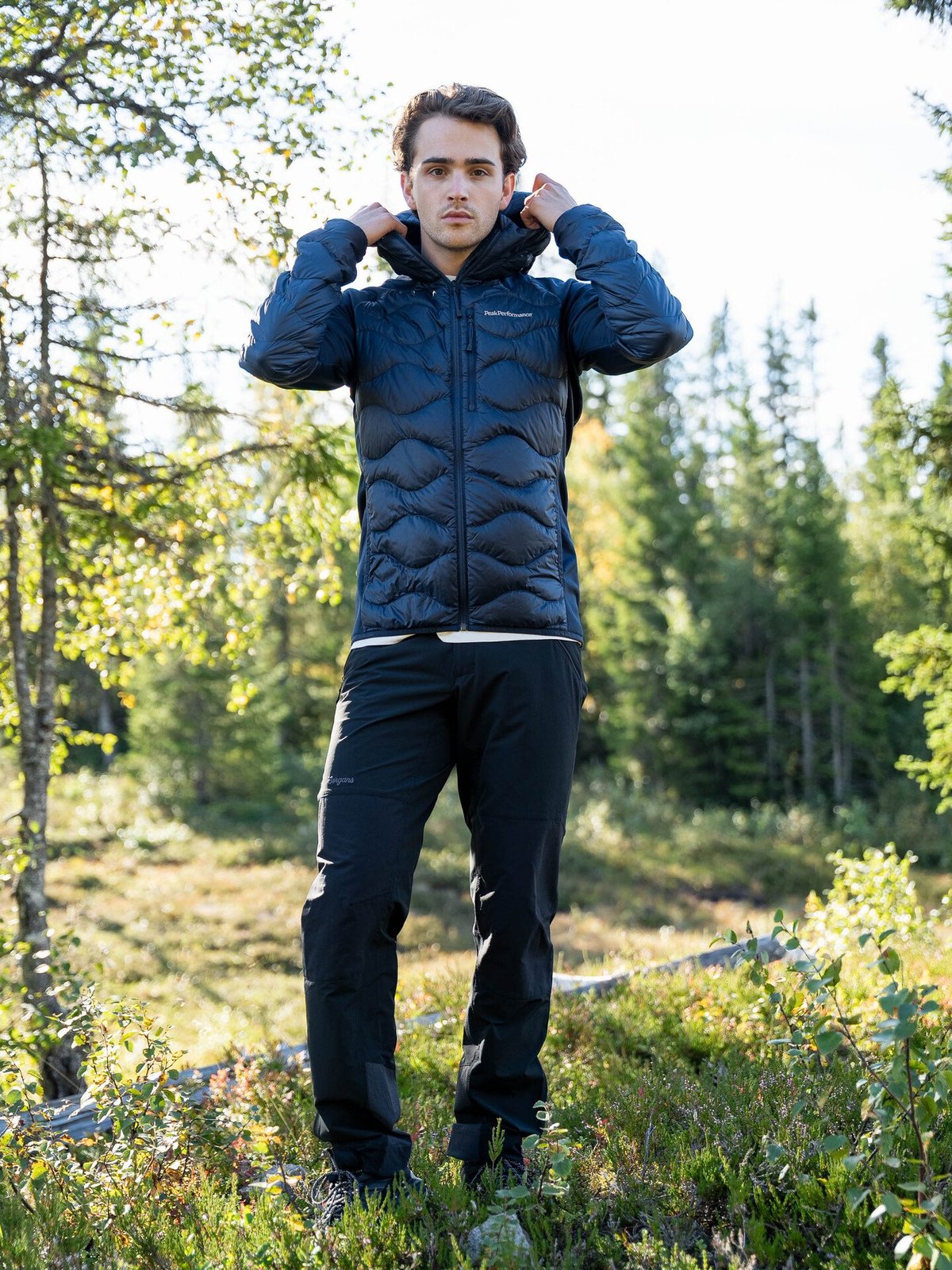 Peak Performance Helium Down Hybrid Hood Men BLUE SHADOW