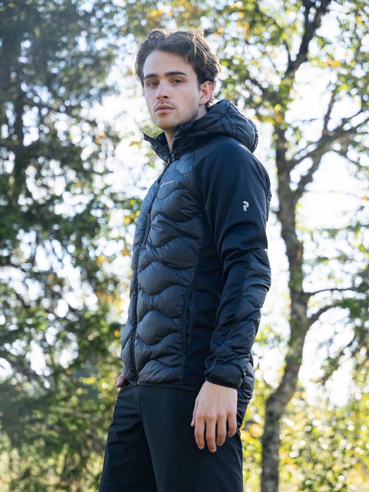 Peak Performance Helium Down Hybrid Hood Men BLACK