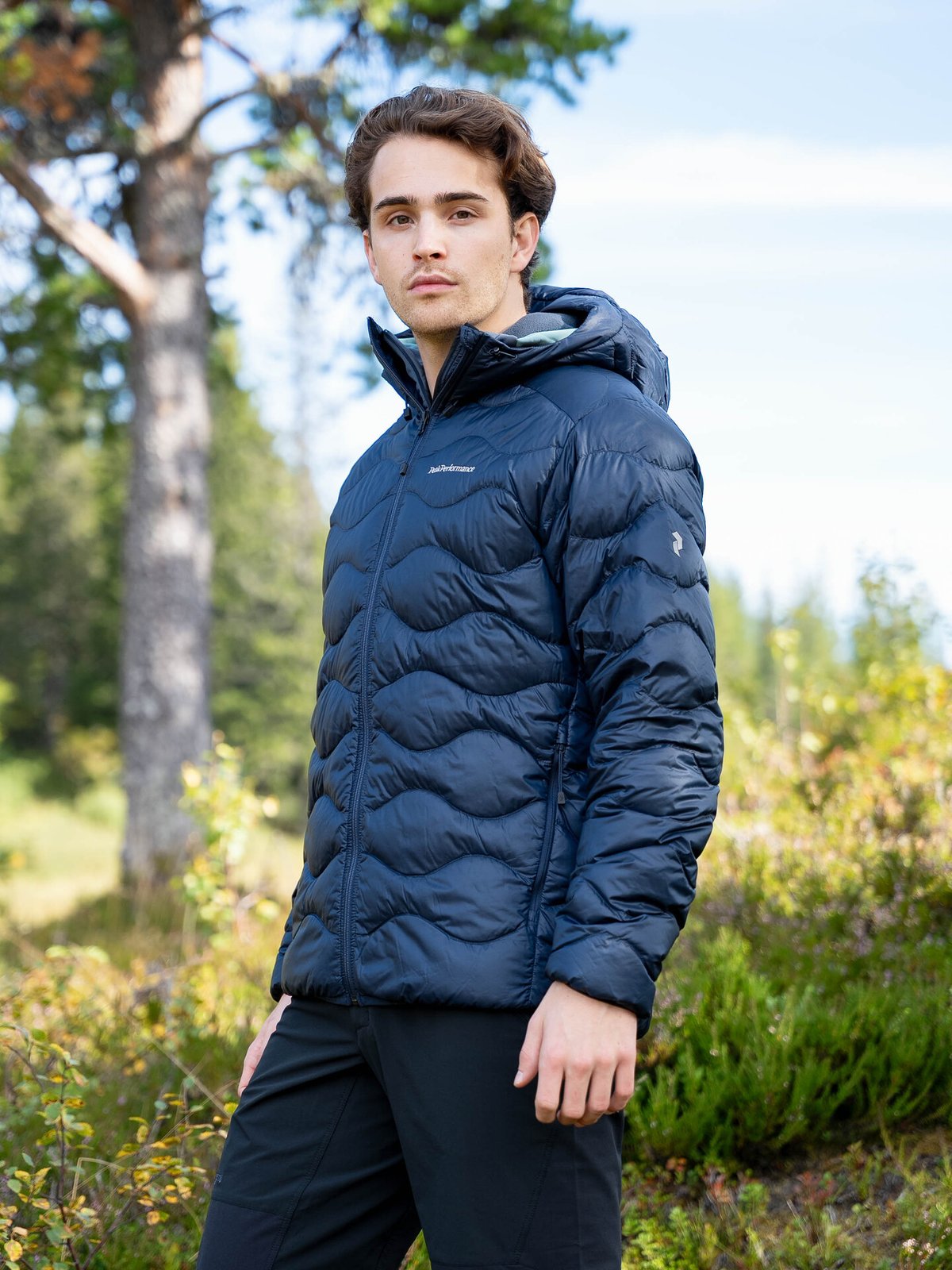 Peak Performance Helium Down Hood Jacket Men BLUE SHADOW