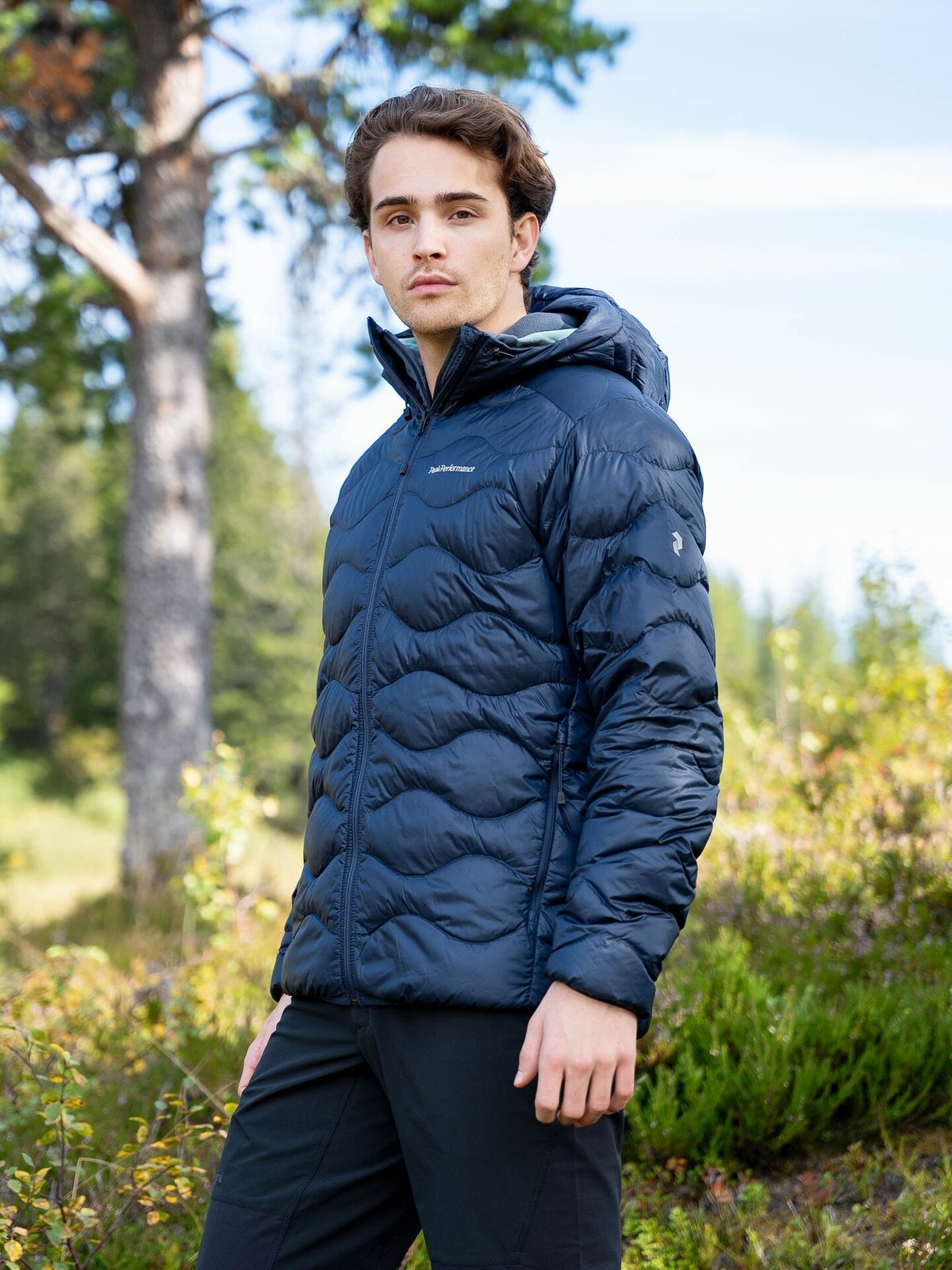 Peak Performance Helium Down Hood Jacket Men BLUE SHADOW