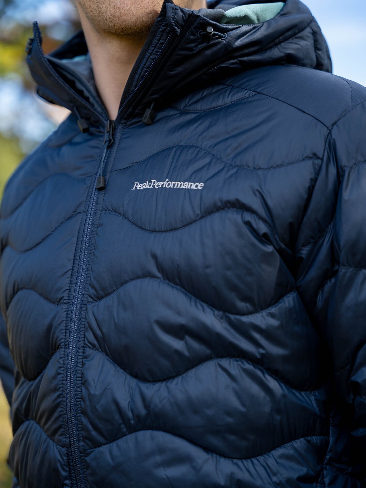 Peak Performance Helium Down Hood Jacket Men BLUE SHADOW