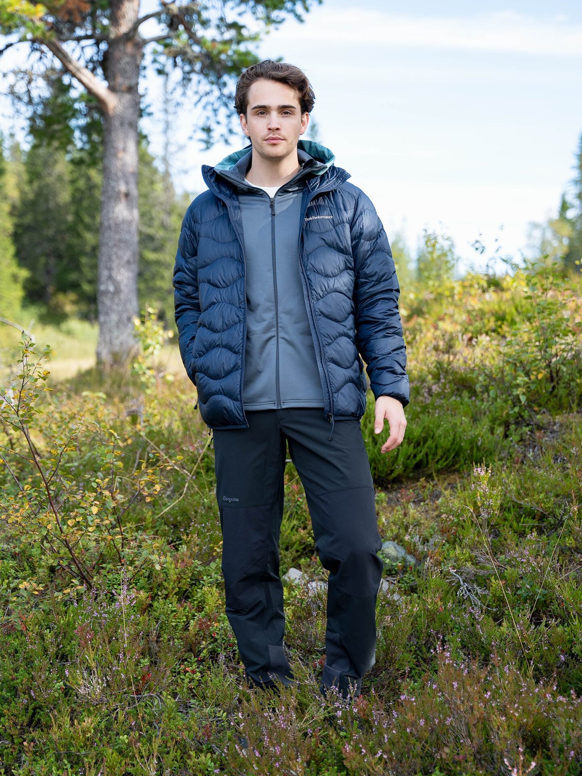 Peak Performance Helium Down Hood Jacket Men BLUE SHADOW