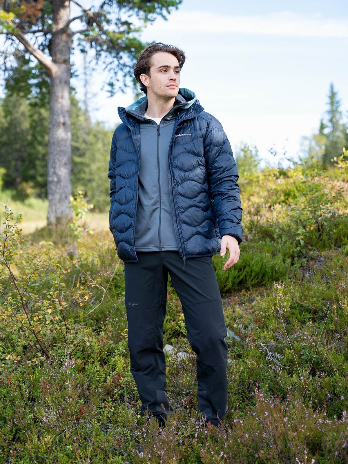 Peak Performance Helium Down Hood Jacket Men BLUE SHADOW