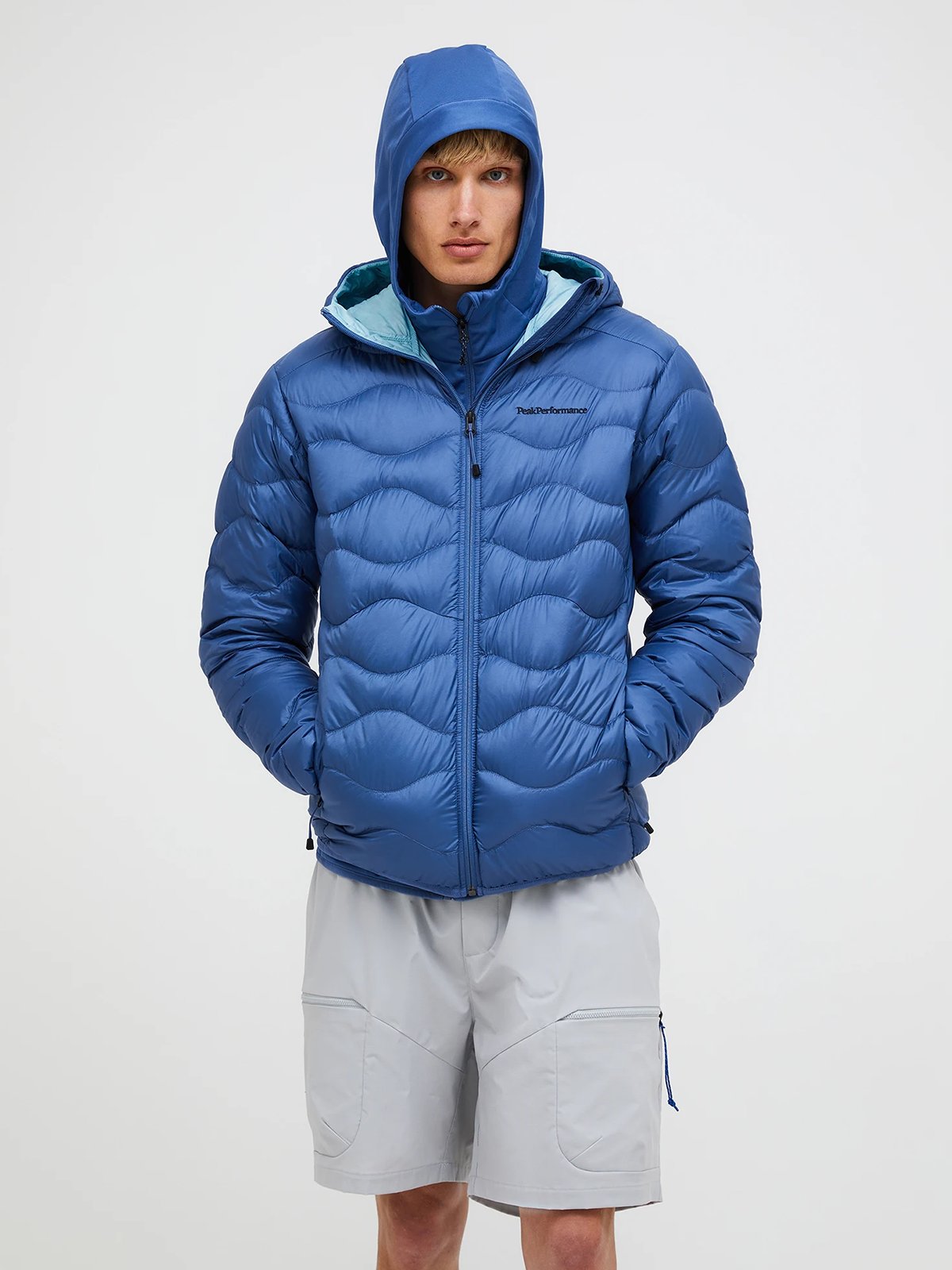 Peak Performance Helium Down Hood Jacket Men Summit Sky / Snowmelt