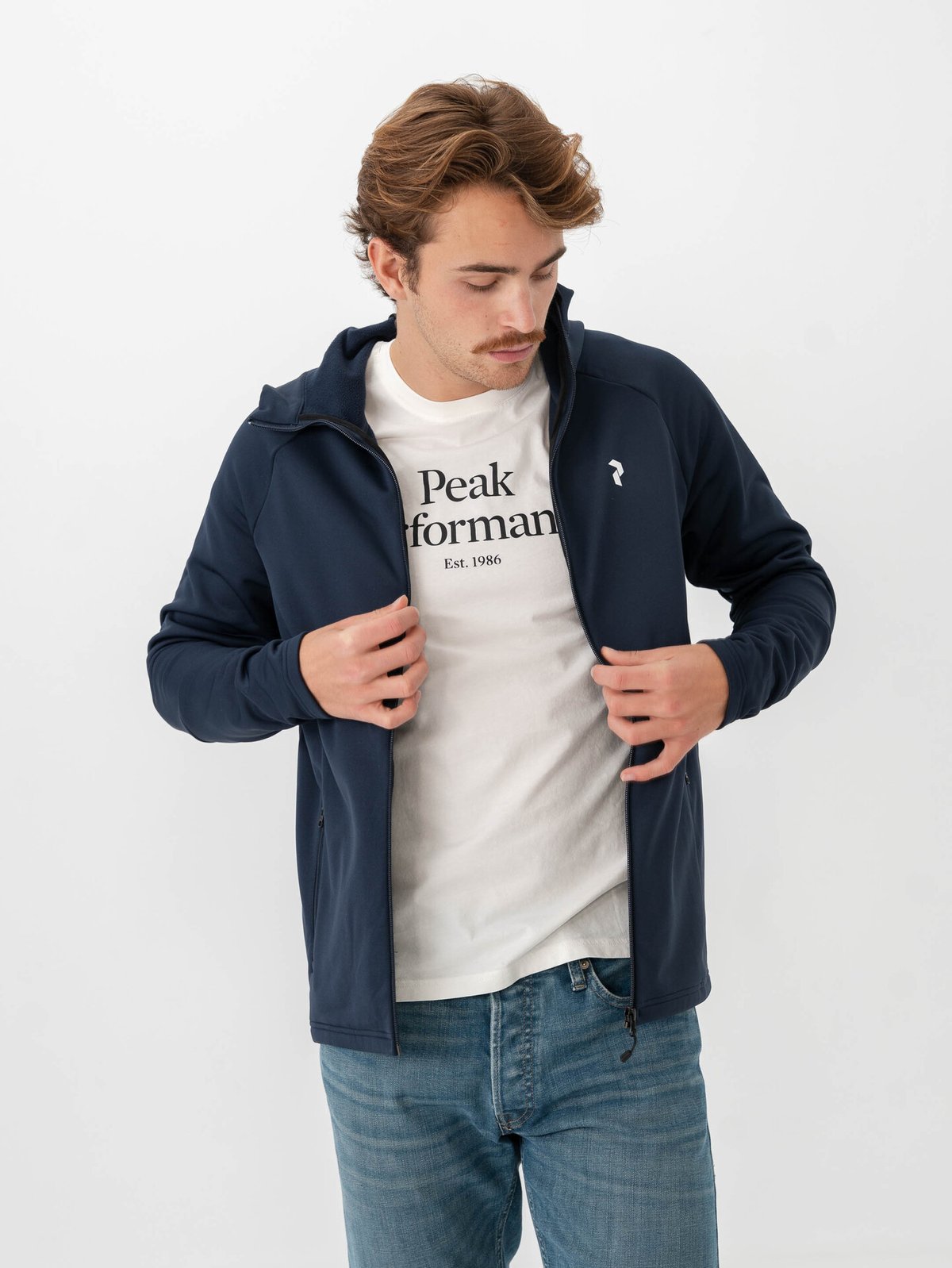 Peak Performance Rider Zip Hood Blue Shadow