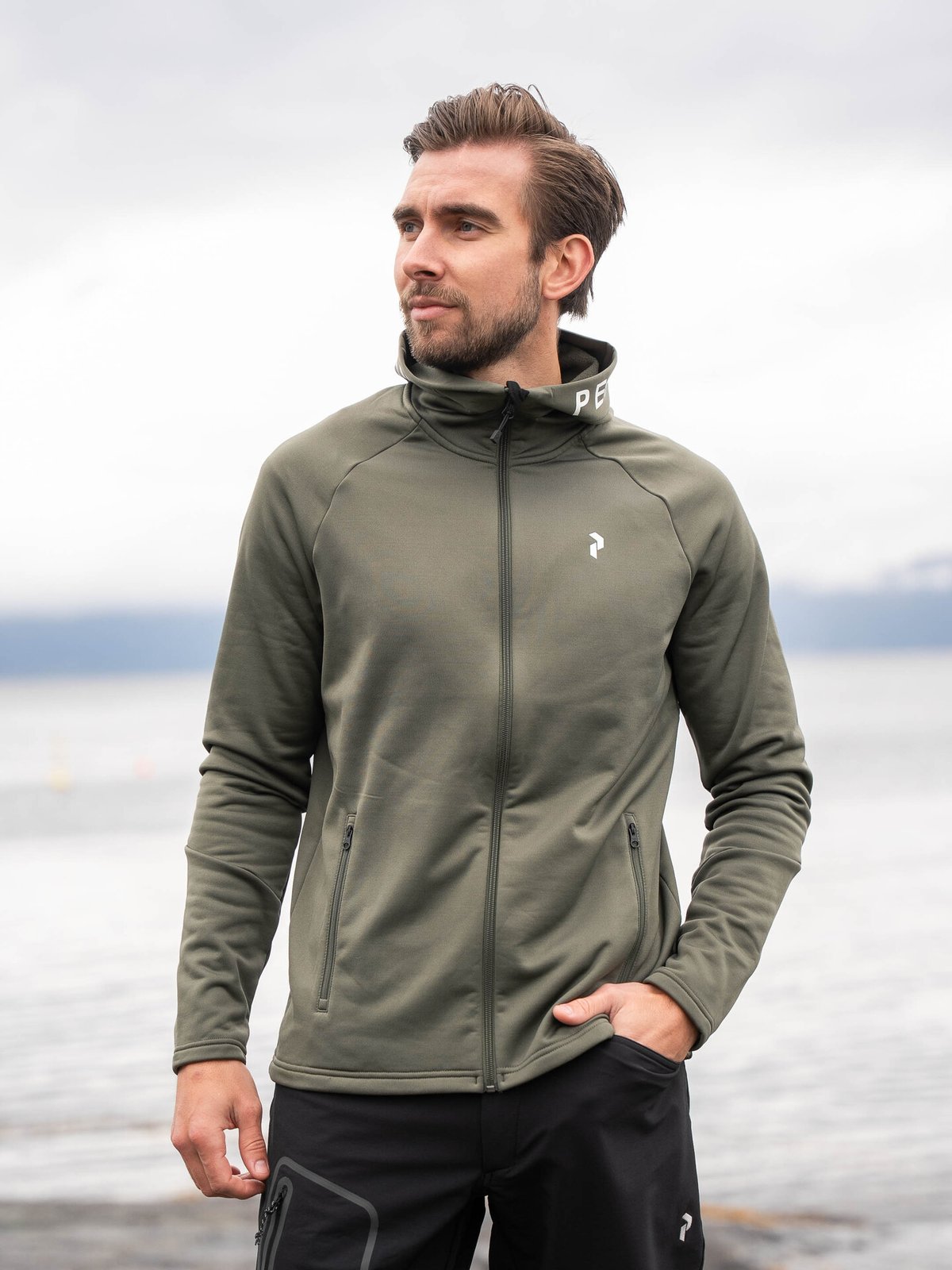 Peak Performance Rider Zip Hood Pine Needle