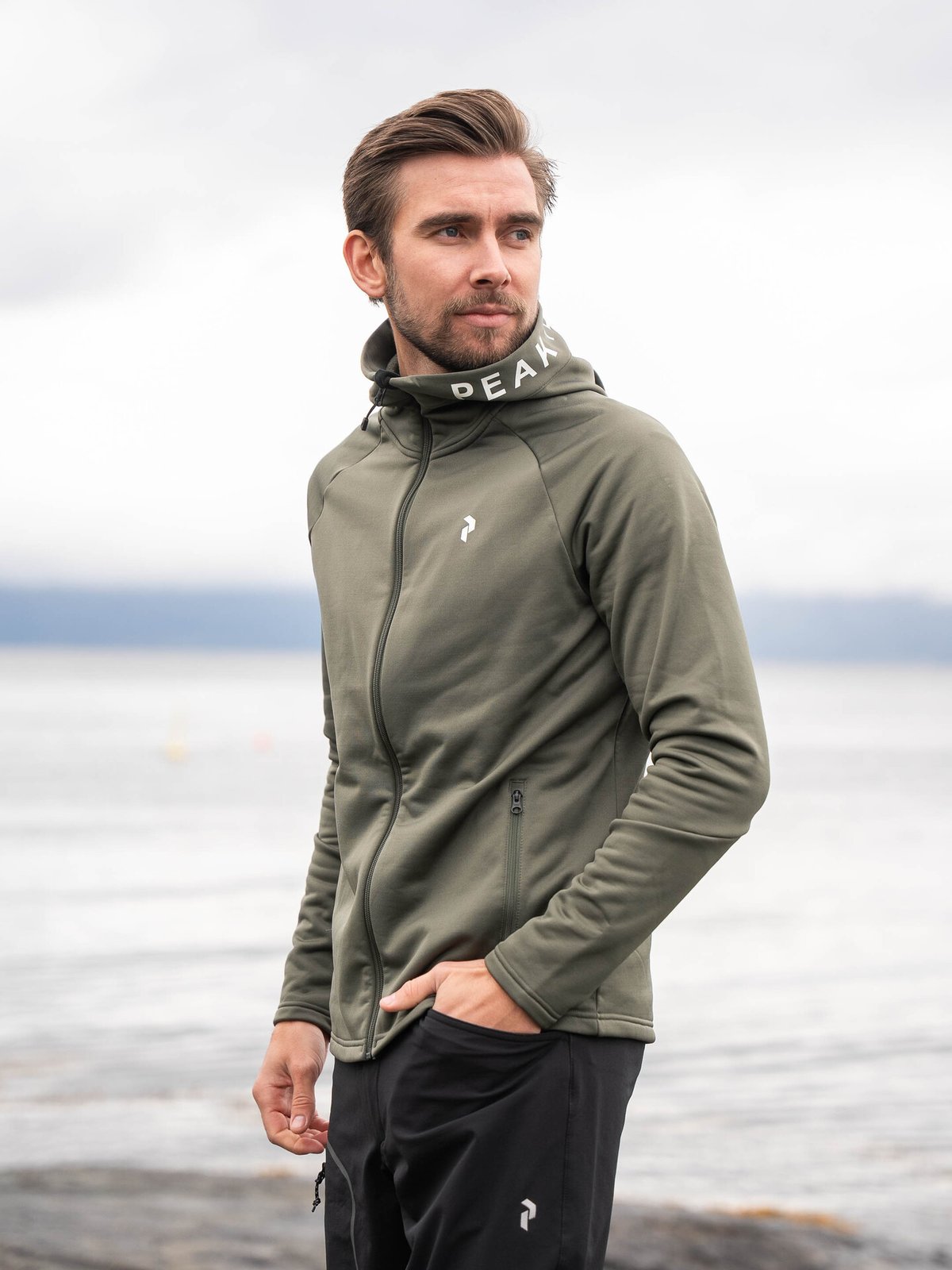 Peak Performance Rider Zip Hood Pine Needle