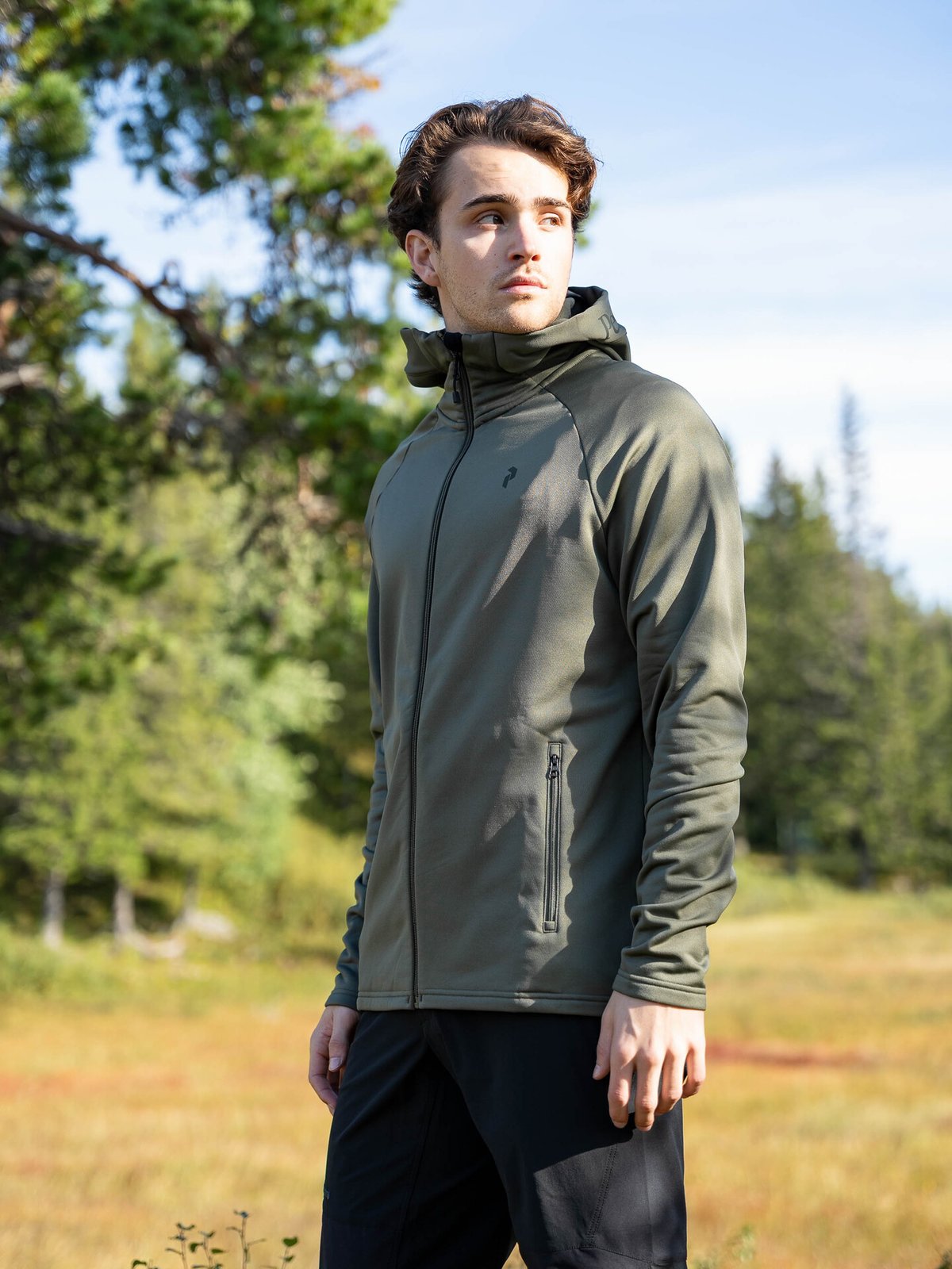 Peak Performance Rider Essentials Zip Hood Pine Needle
