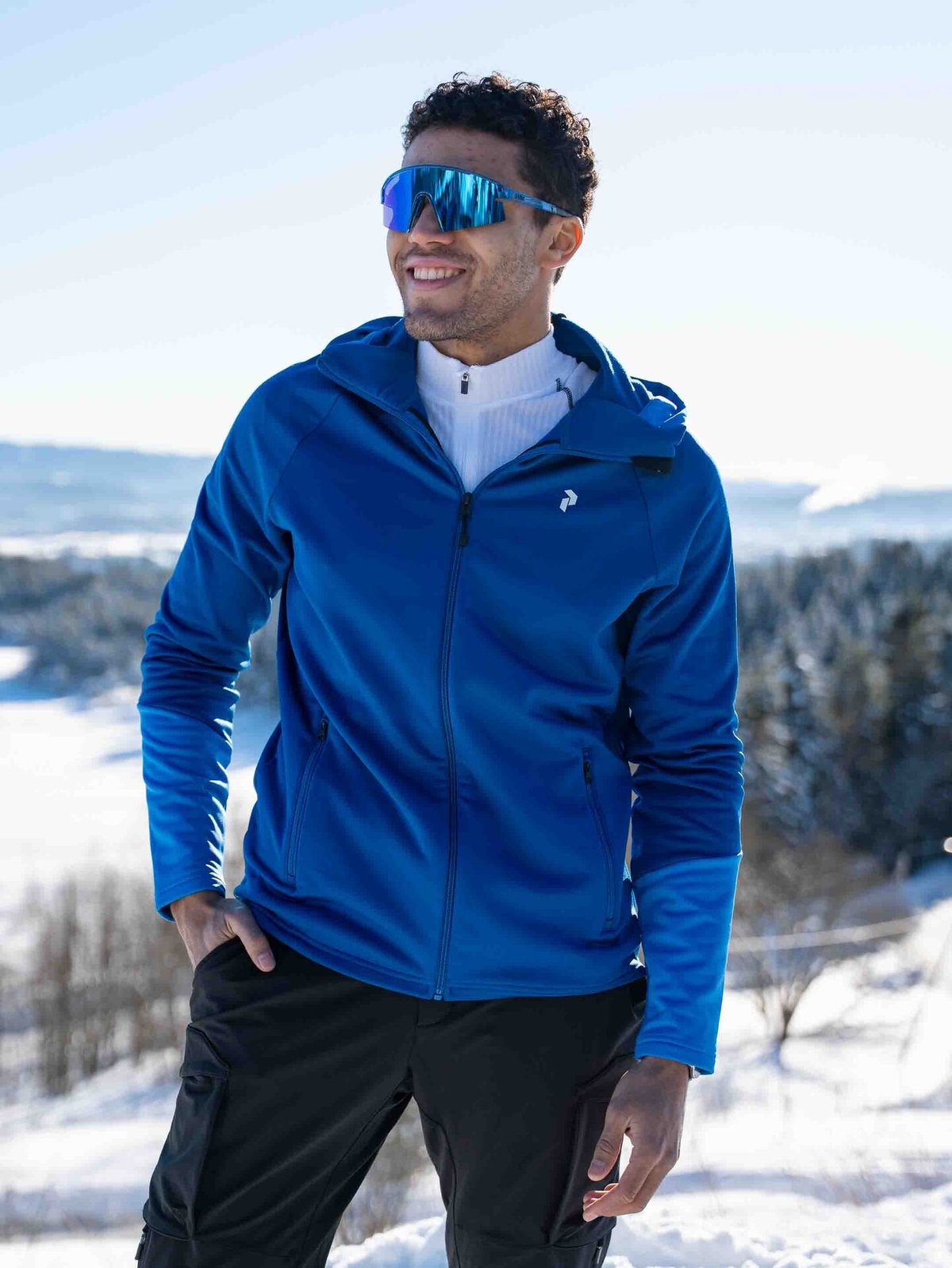 Peak Performance Rider Essentials Zip Hood True Blue / Crisp Air Blue