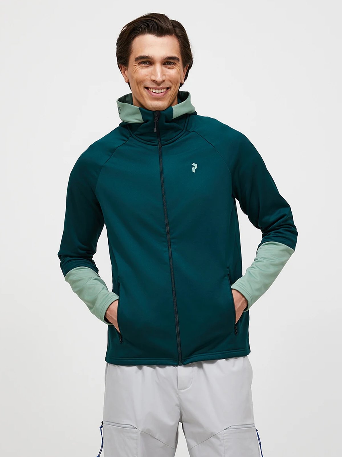 Peak Performance Rider Essentials Zip Hood Ponderosa Pine / Green Valley