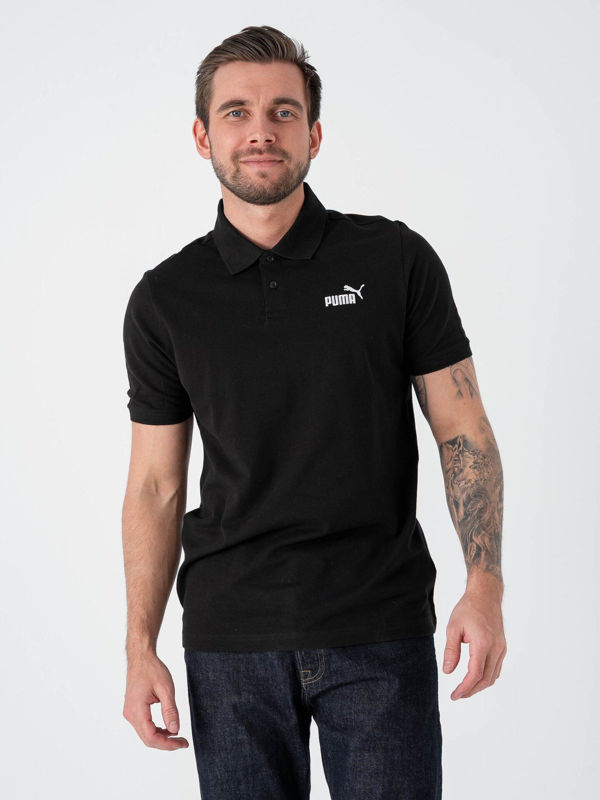 Puma ESS No.1 Logo Pique Polo PUMA Black