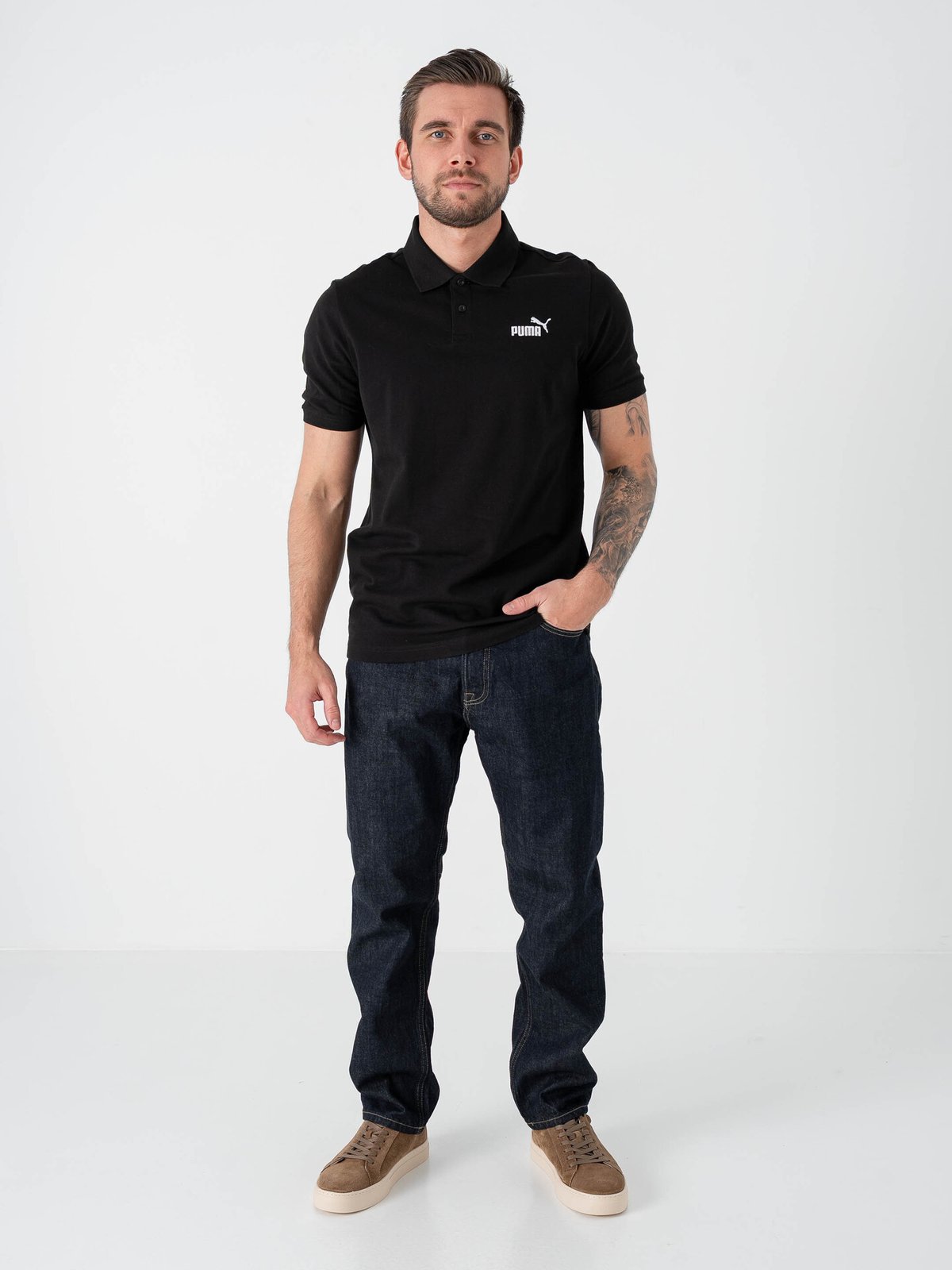 Puma ESS No.1 Logo Pique Polo PUMA Black