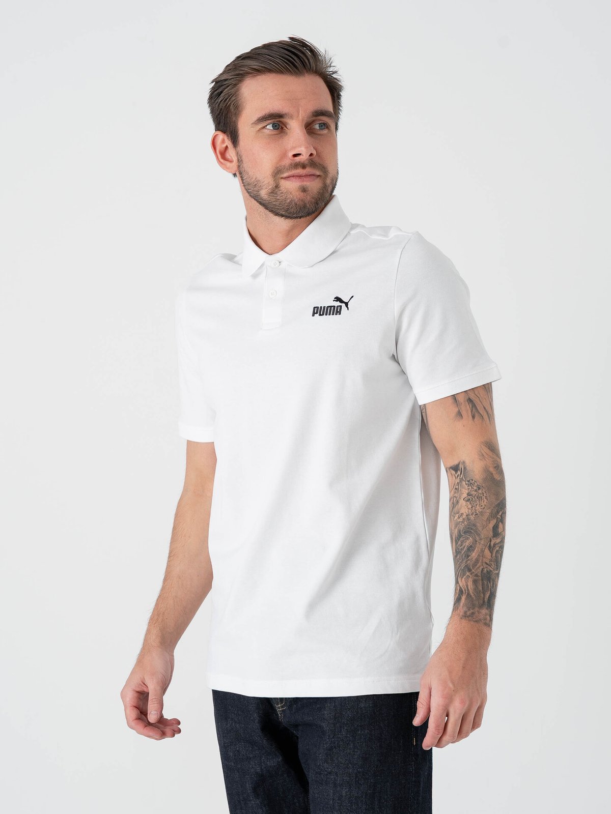 Puma ESS No.1 Logo Pique Polo PUMA White