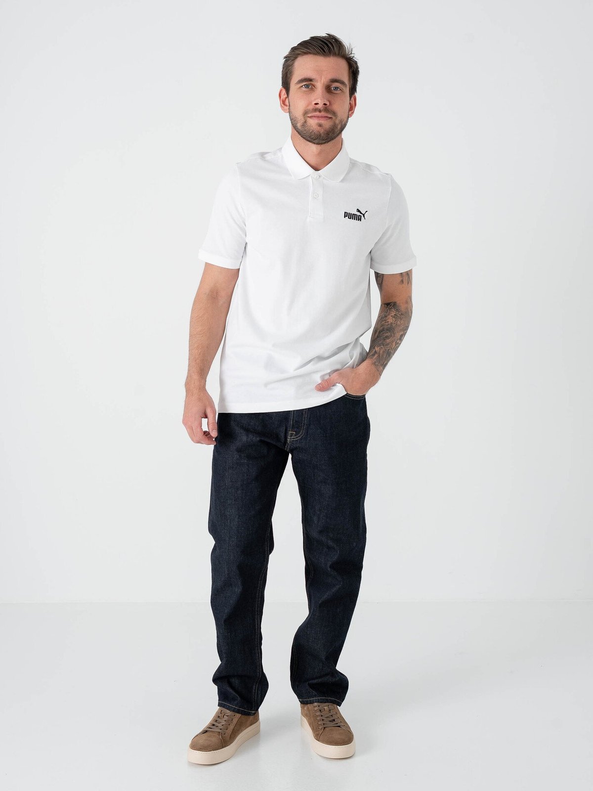 Puma ESS No.1 Logo Pique Polo PUMA White